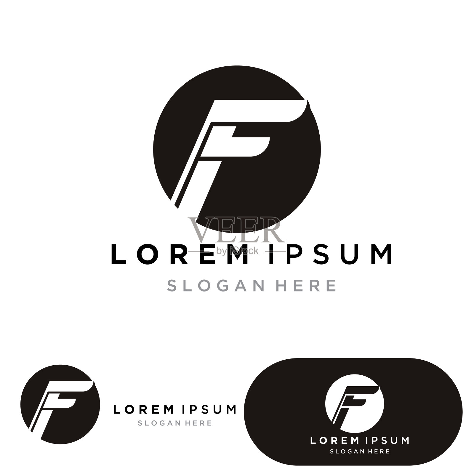 F字母矢量图标插画图片素材