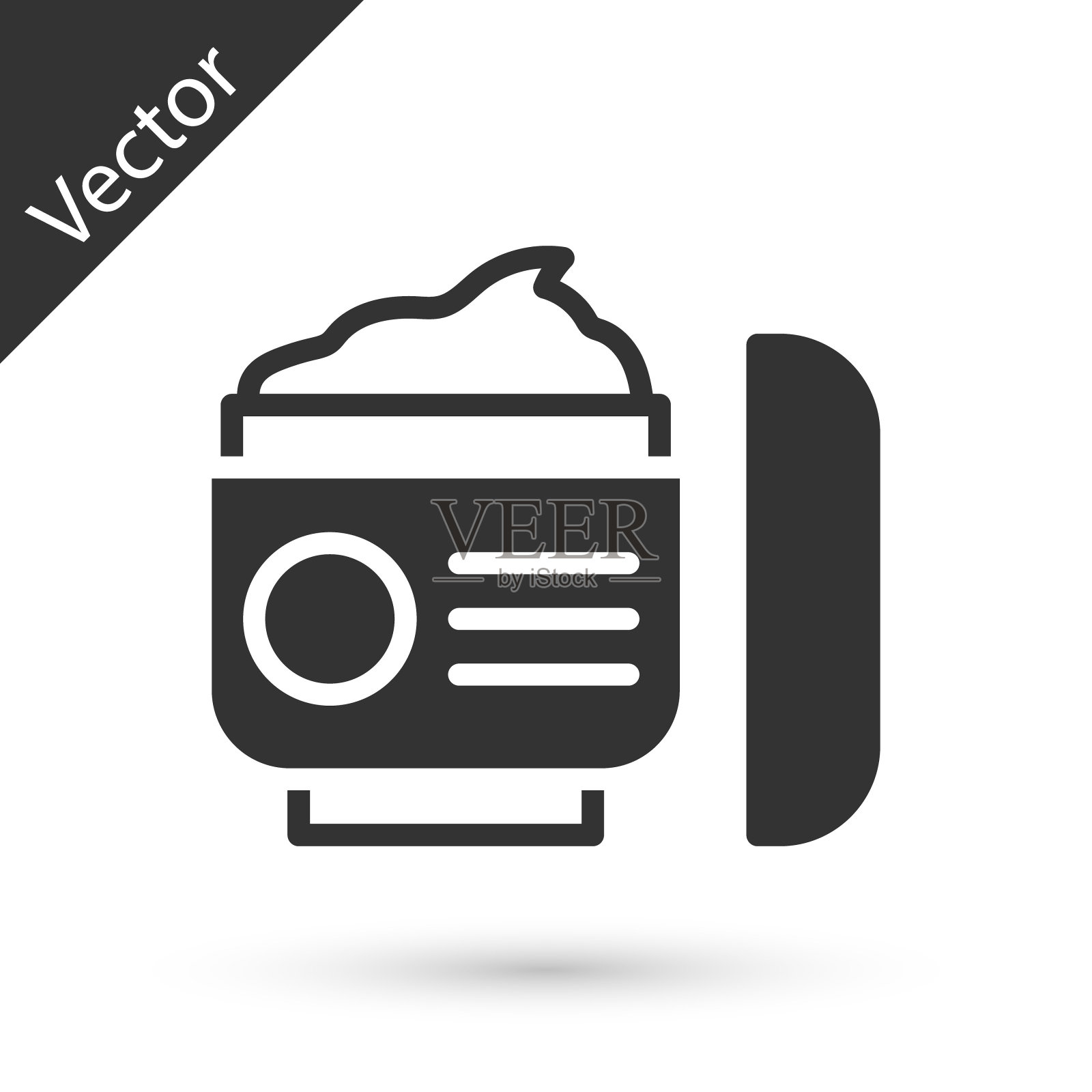 灰色霜或乳液化妆品管图标孤立在白色背景。女性身体护理产品。向量插画图片素材