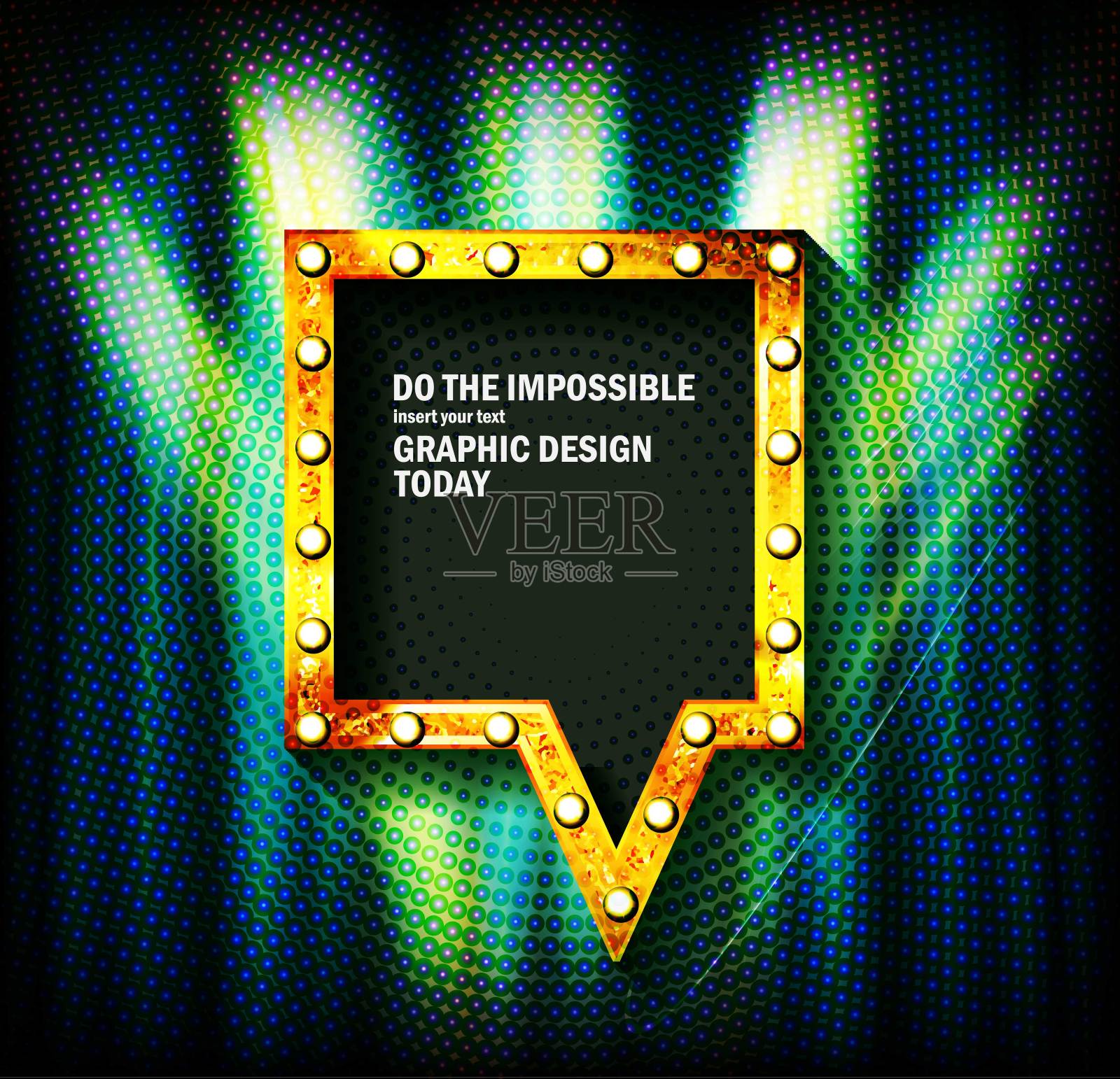 发光孤立的复古灯泡灯框架插画图片素材