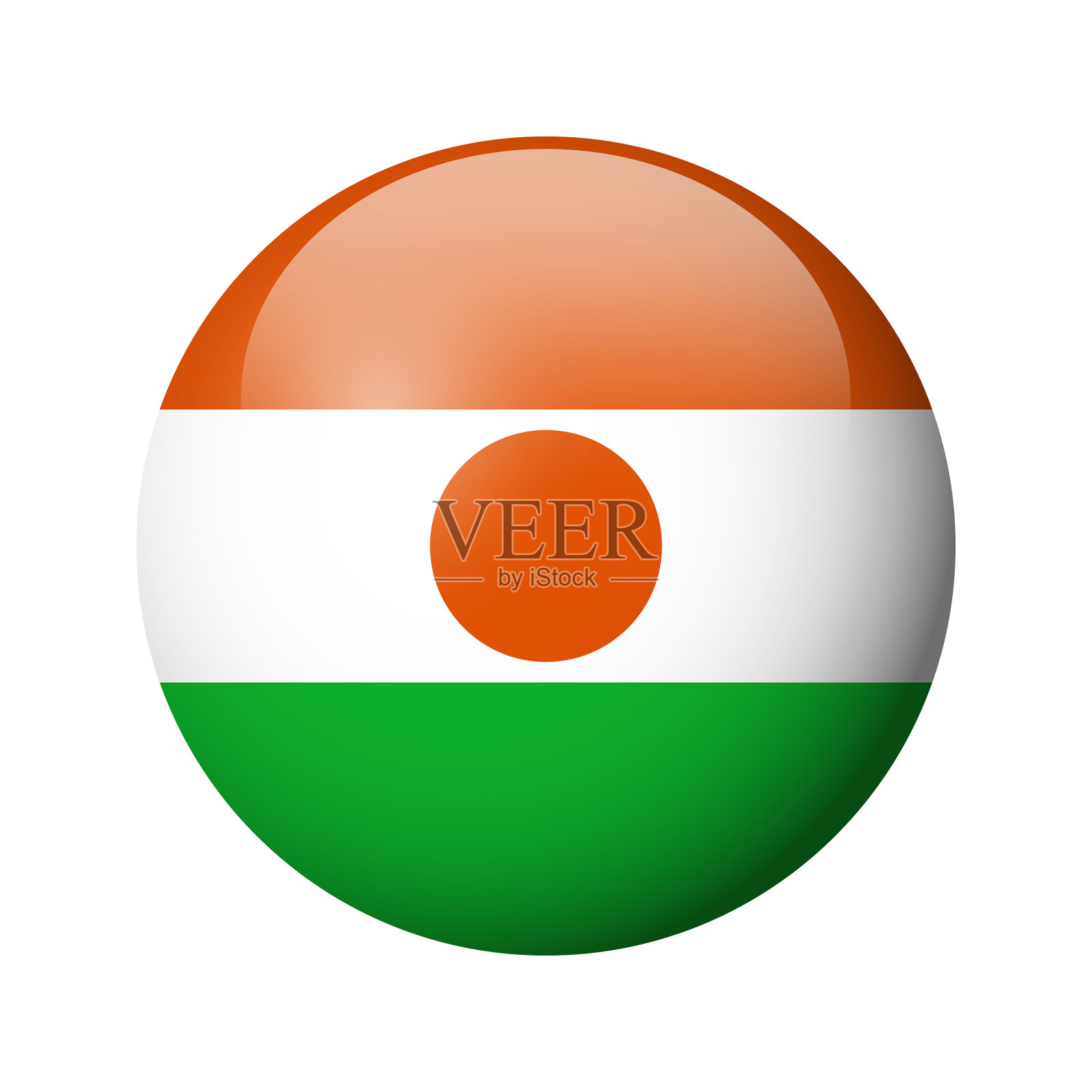 尼日尔国旗的圆形徽章插画图片素材