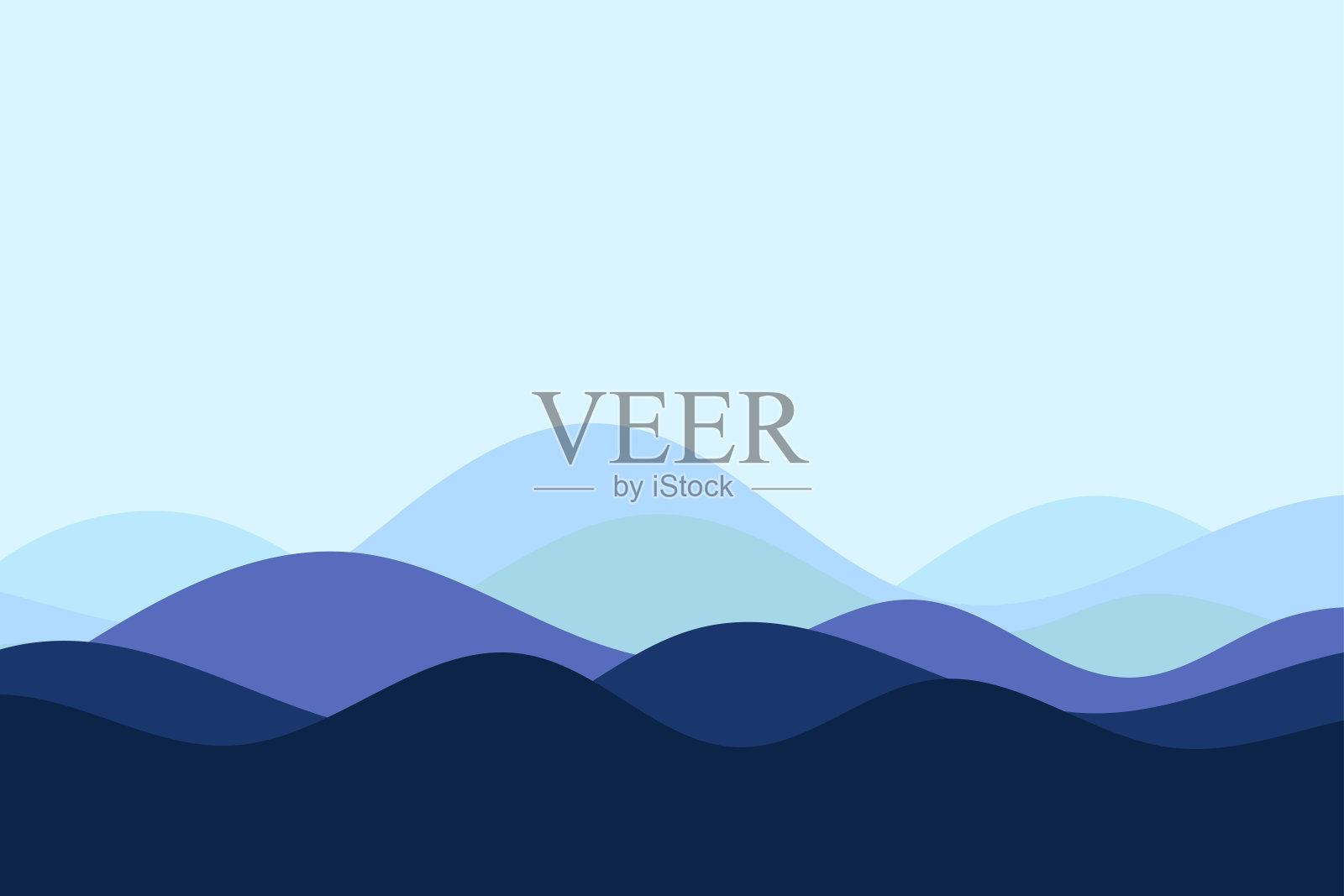 碧波海水线条图案背景设计。冷的颜色。矢量图插画图片素材