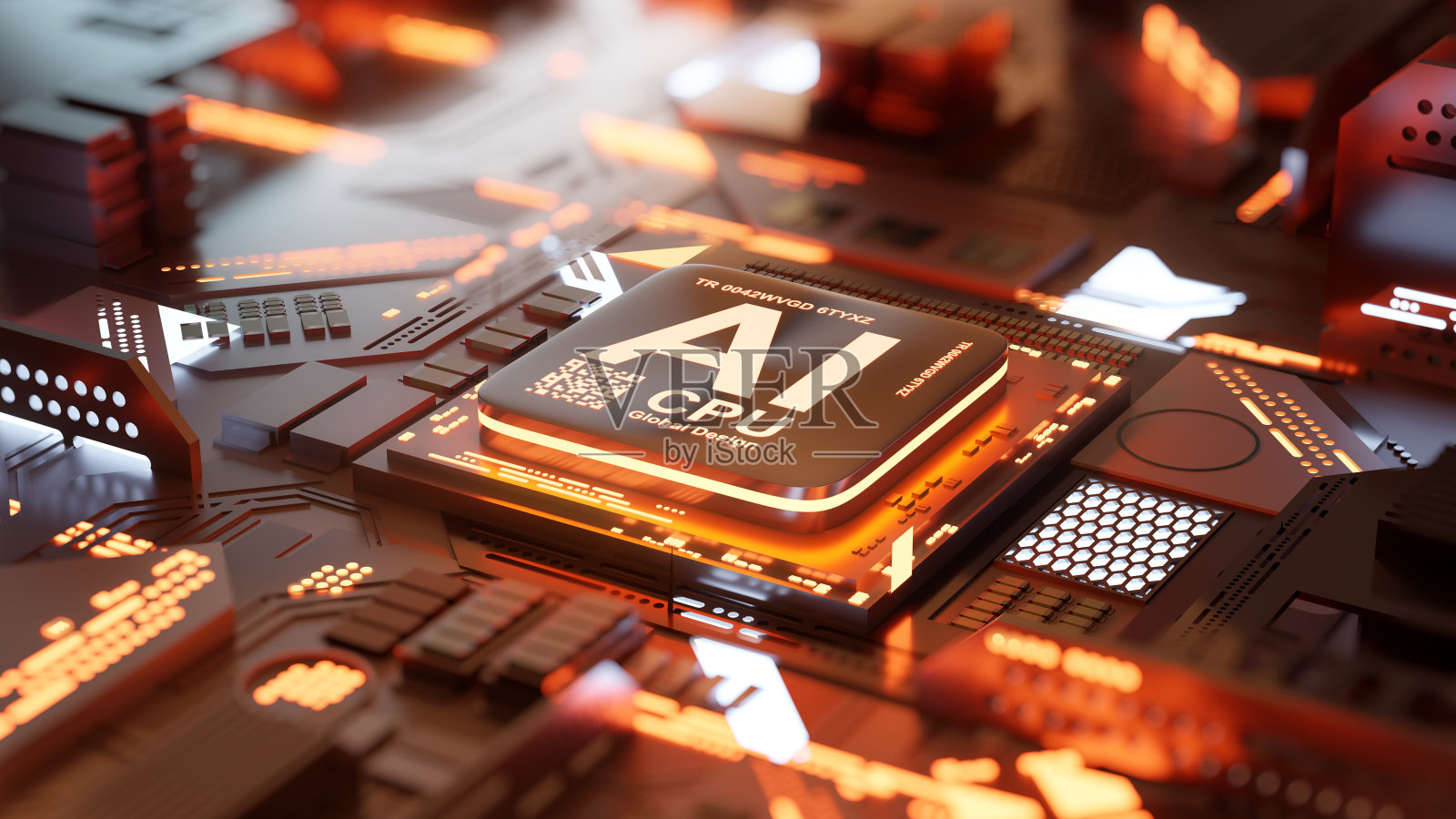 AI人工智能计算机CPU处理器照片摄影图片