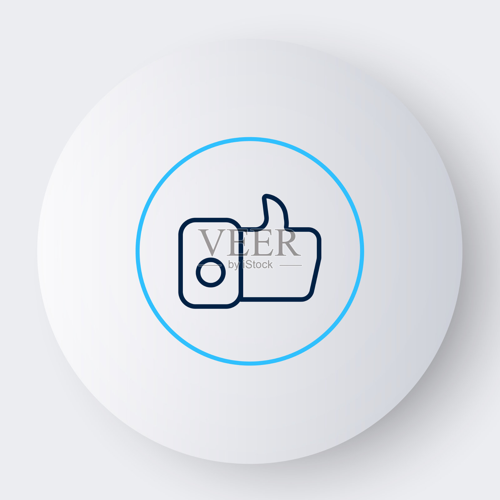 线条手像图标孤立在白色背景图标素材