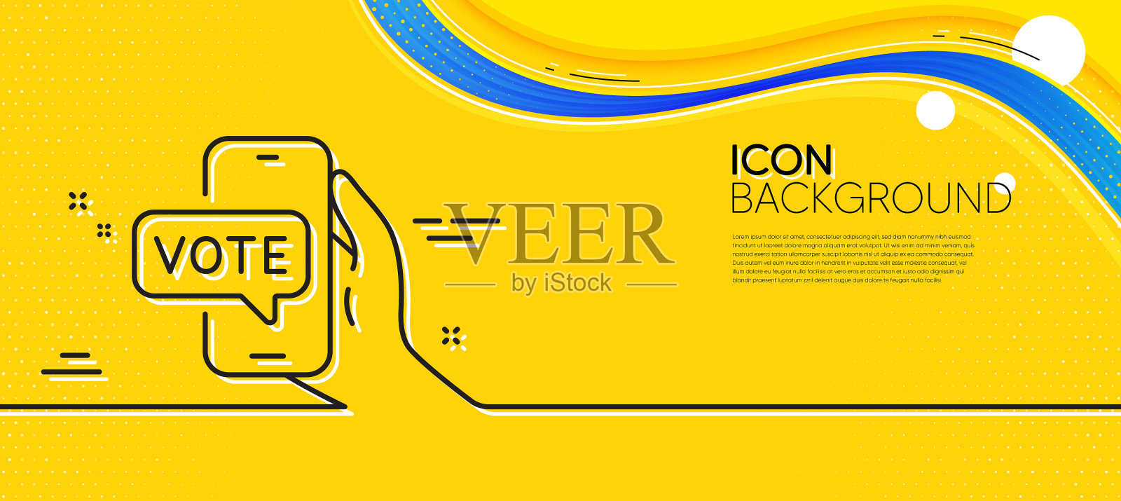 在线投票线图标互联网投票标志插画图片素材