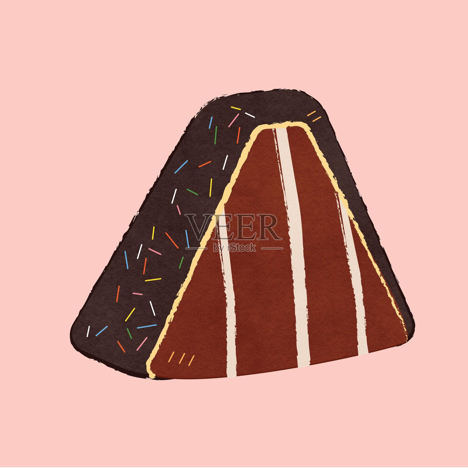 香港面包房-三角形蛋糕插画图片素材