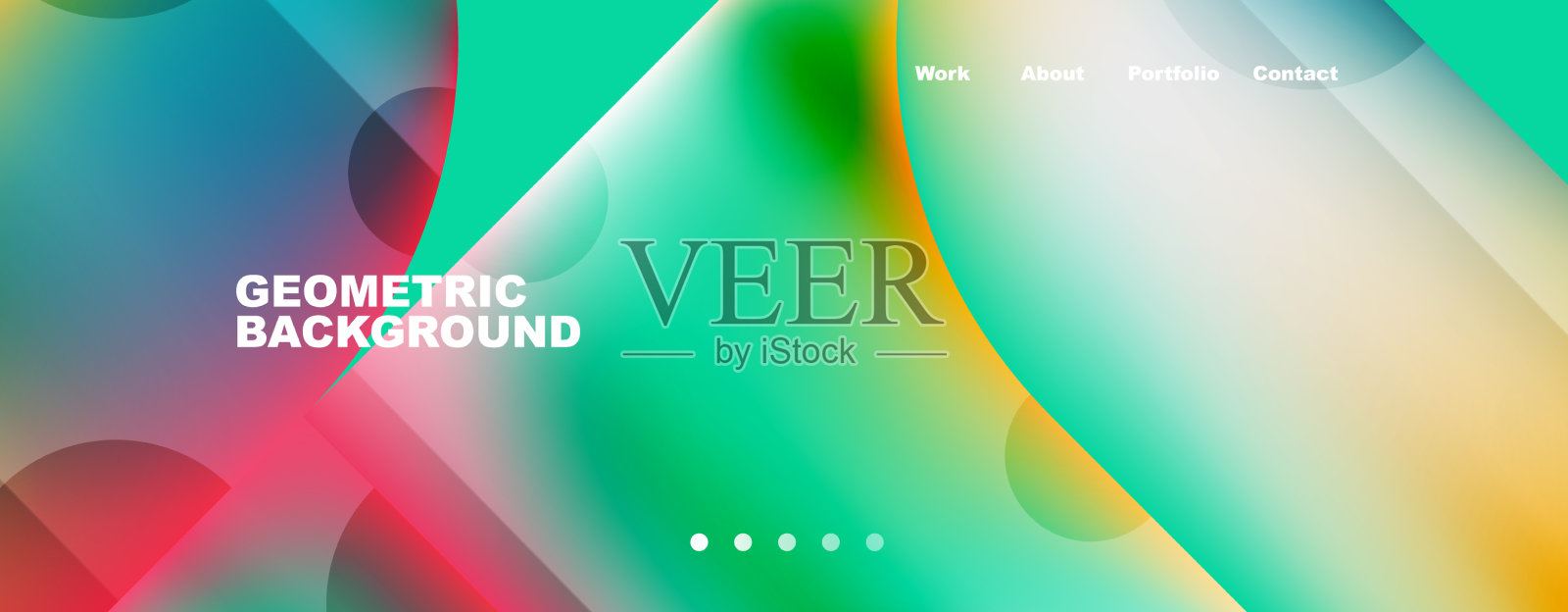 圆形元素和几何线条插画图片素材