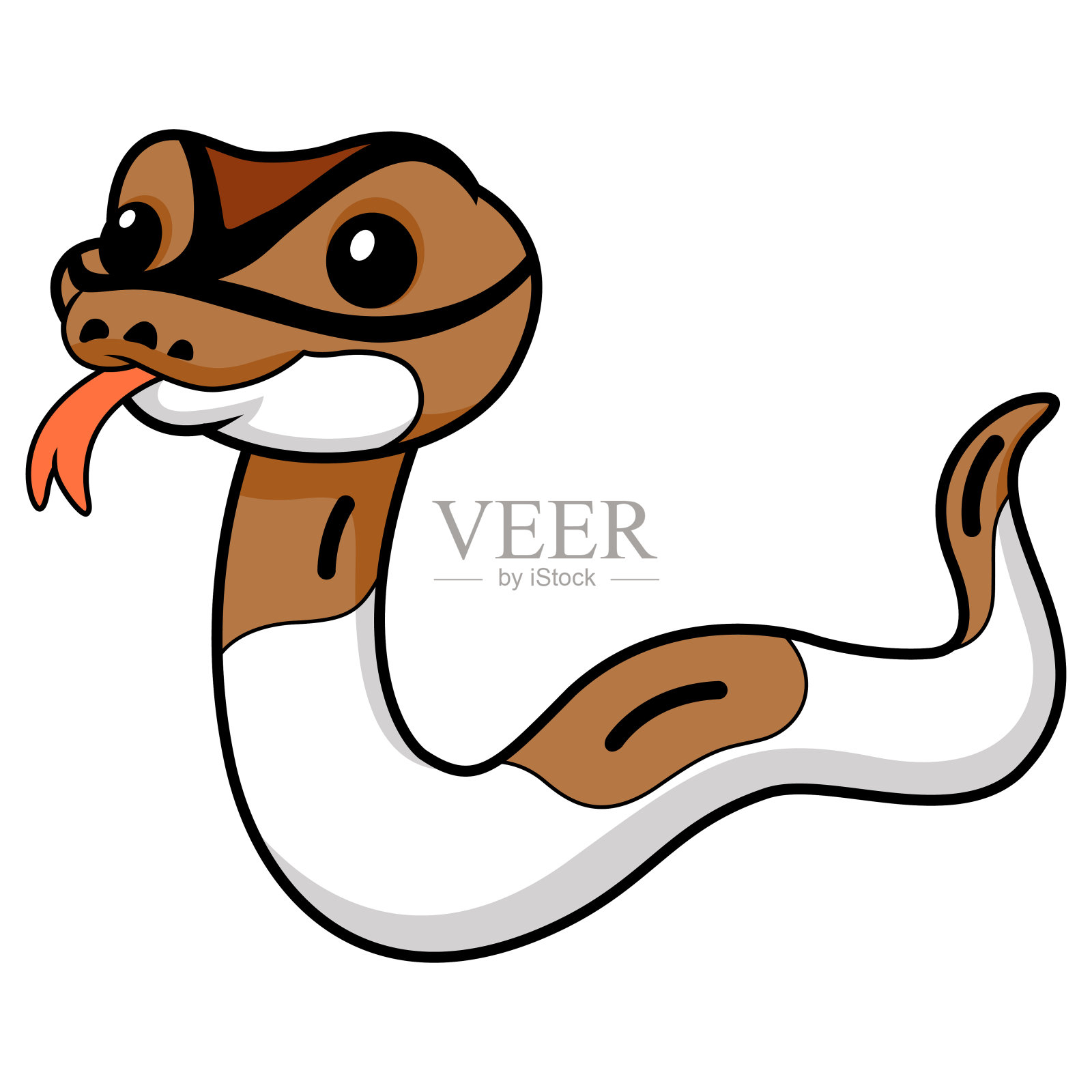 可爱的魔球蟒卡通插画图片素材