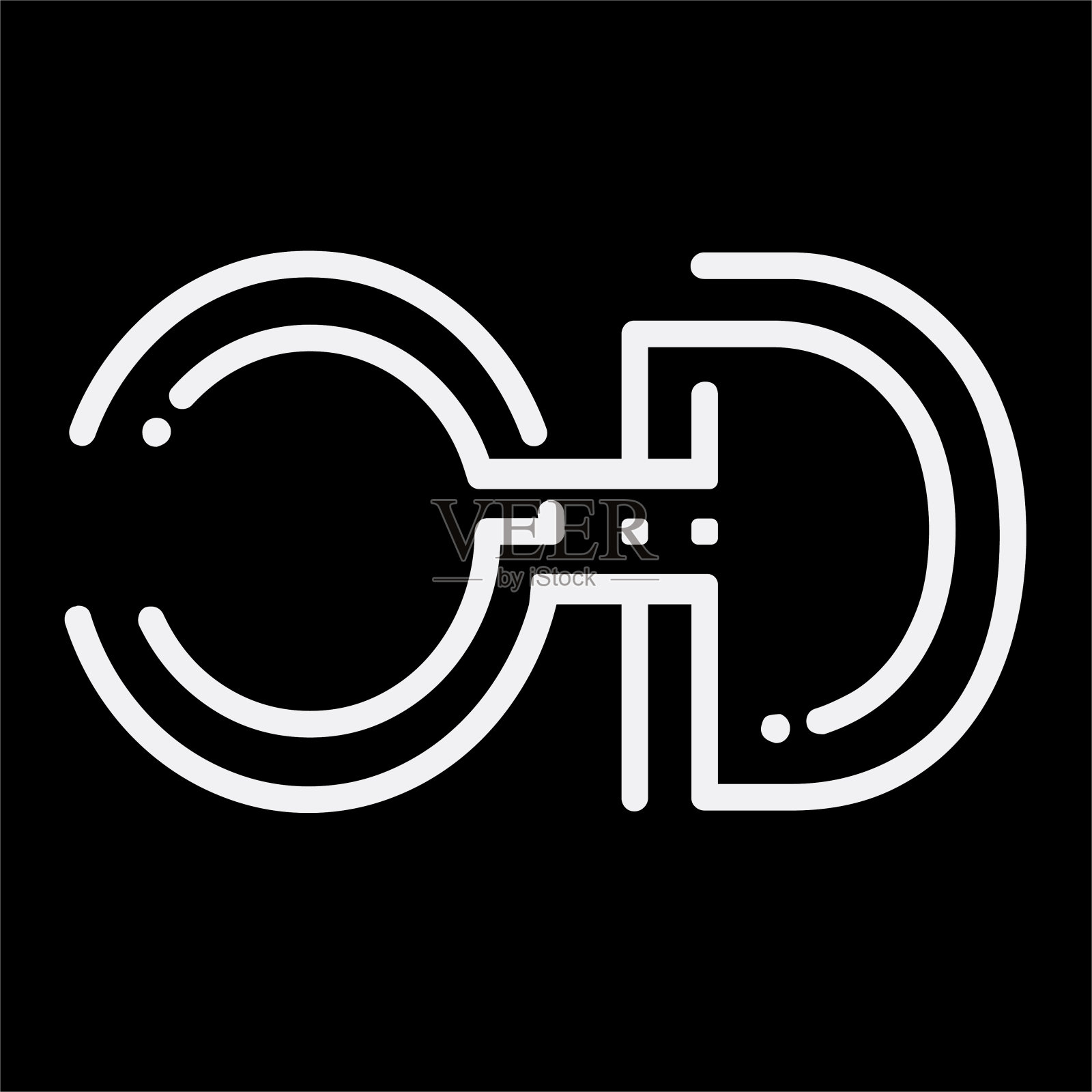 CD或DC信。独特的有吸引力的创意现代初始CD CD CD初始字母图标插画图片素材