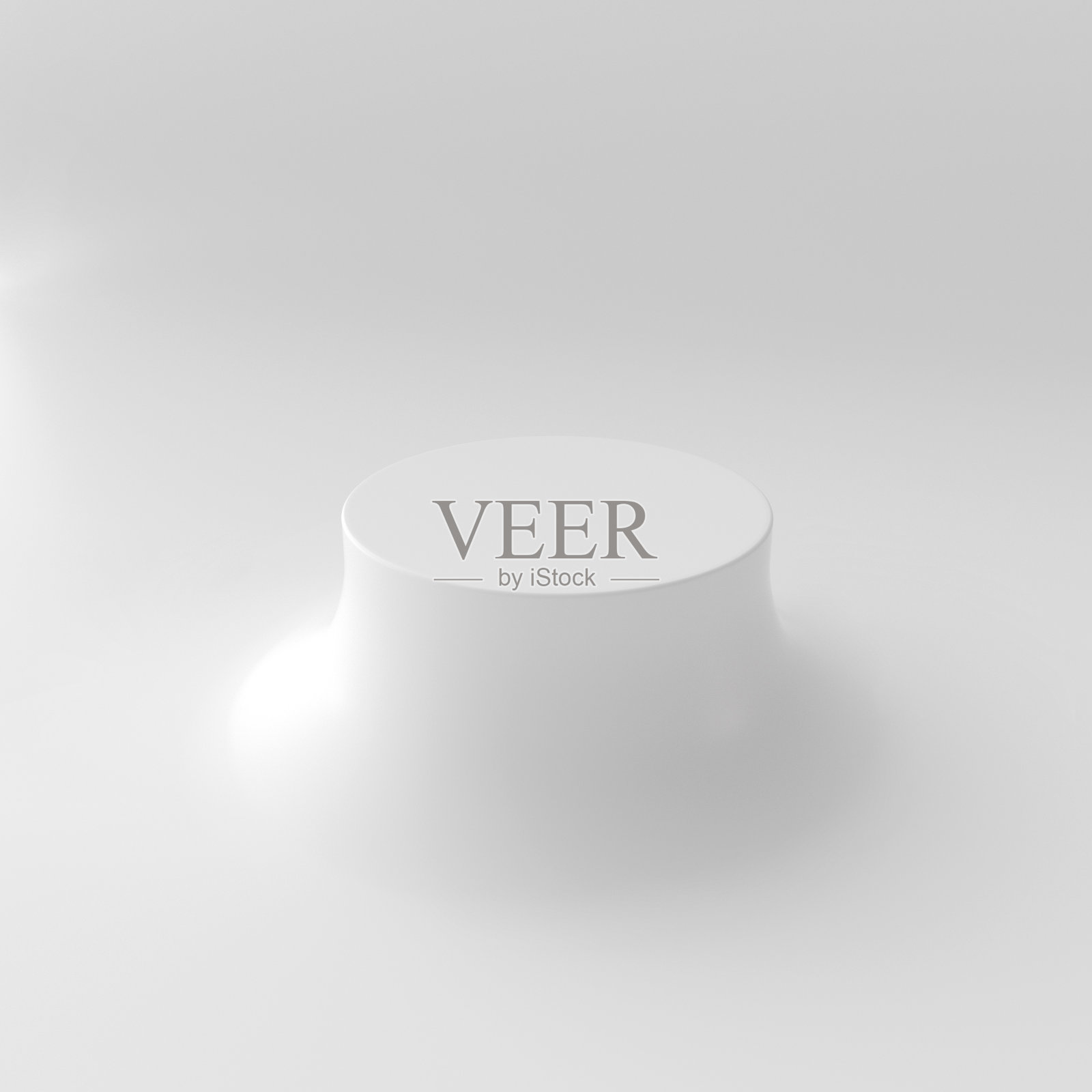 现代，可爱的白色显示产品推广- 3D插图照片摄影图片