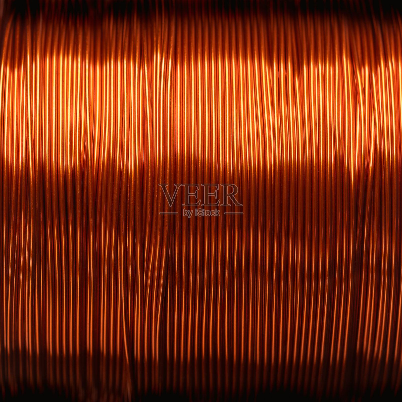 漆包铜线圈，绝缘铜绕组线照片摄影图片