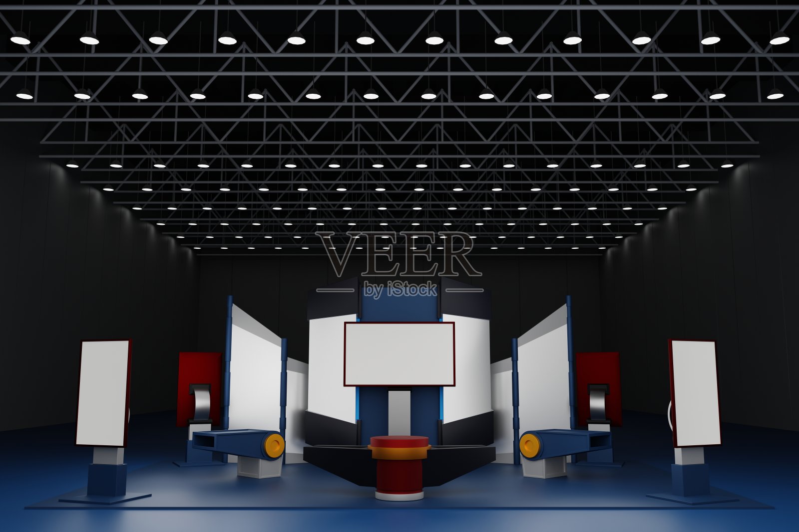 展厅展销会展台展示模型设计，三维渲染。照片摄影图片