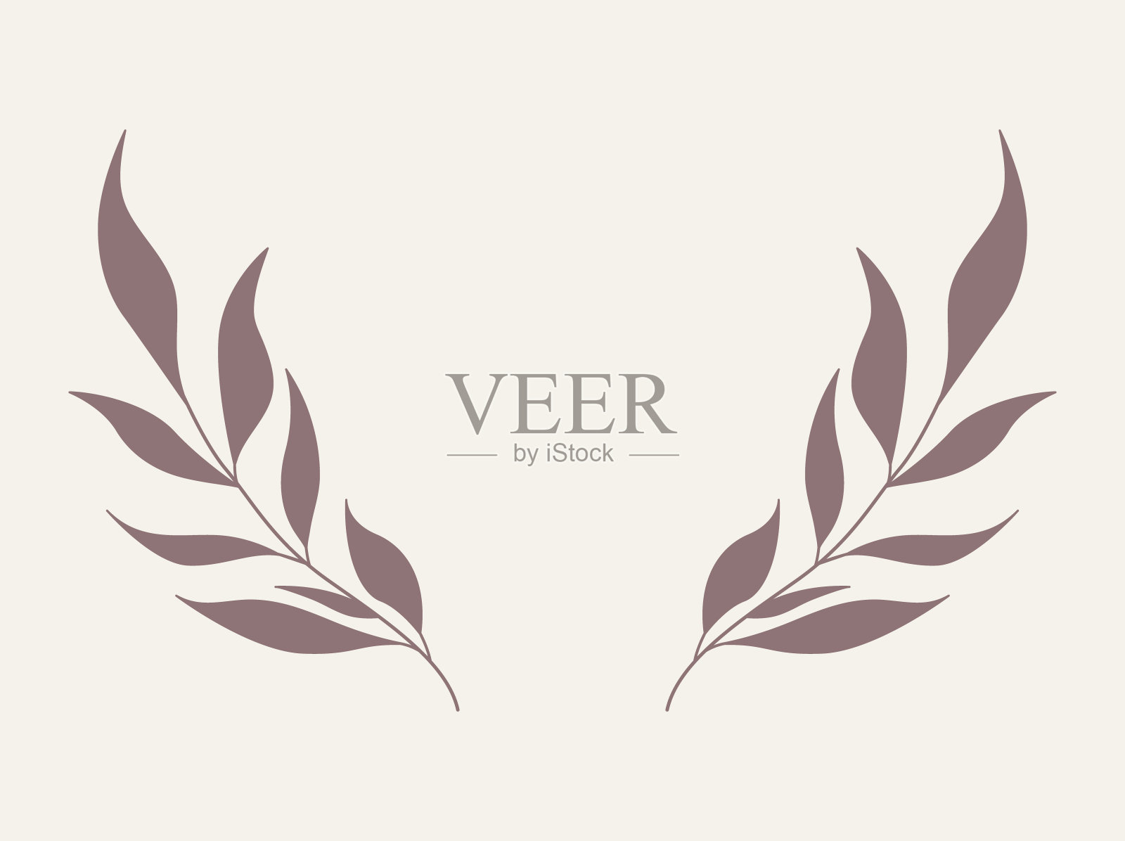 叶和分支框架手绘风格。插画图片素材