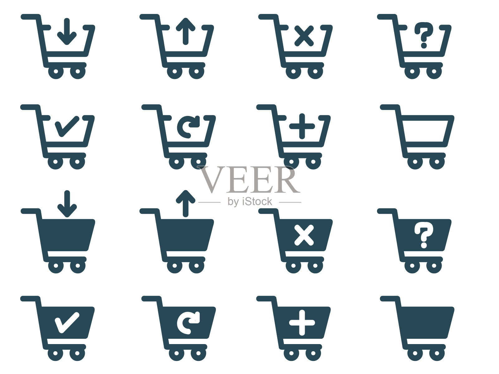 简单的图标集购物车。图标素材