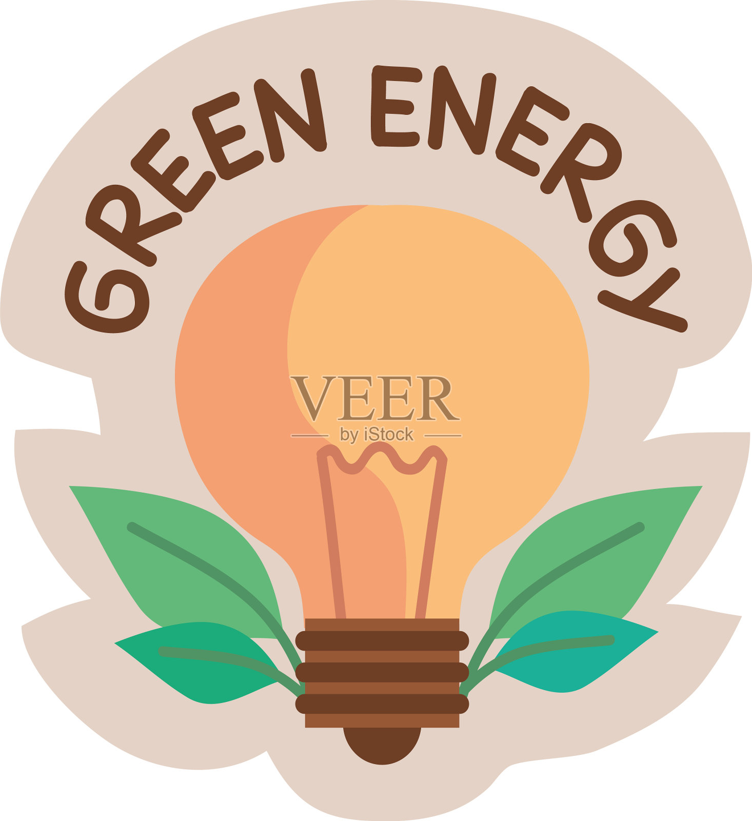 绿色能源生态邮票设计元素图片