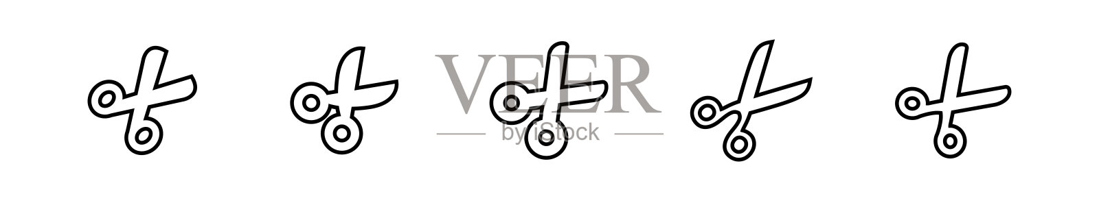 剪开了。简单的矢量图标。图标素材