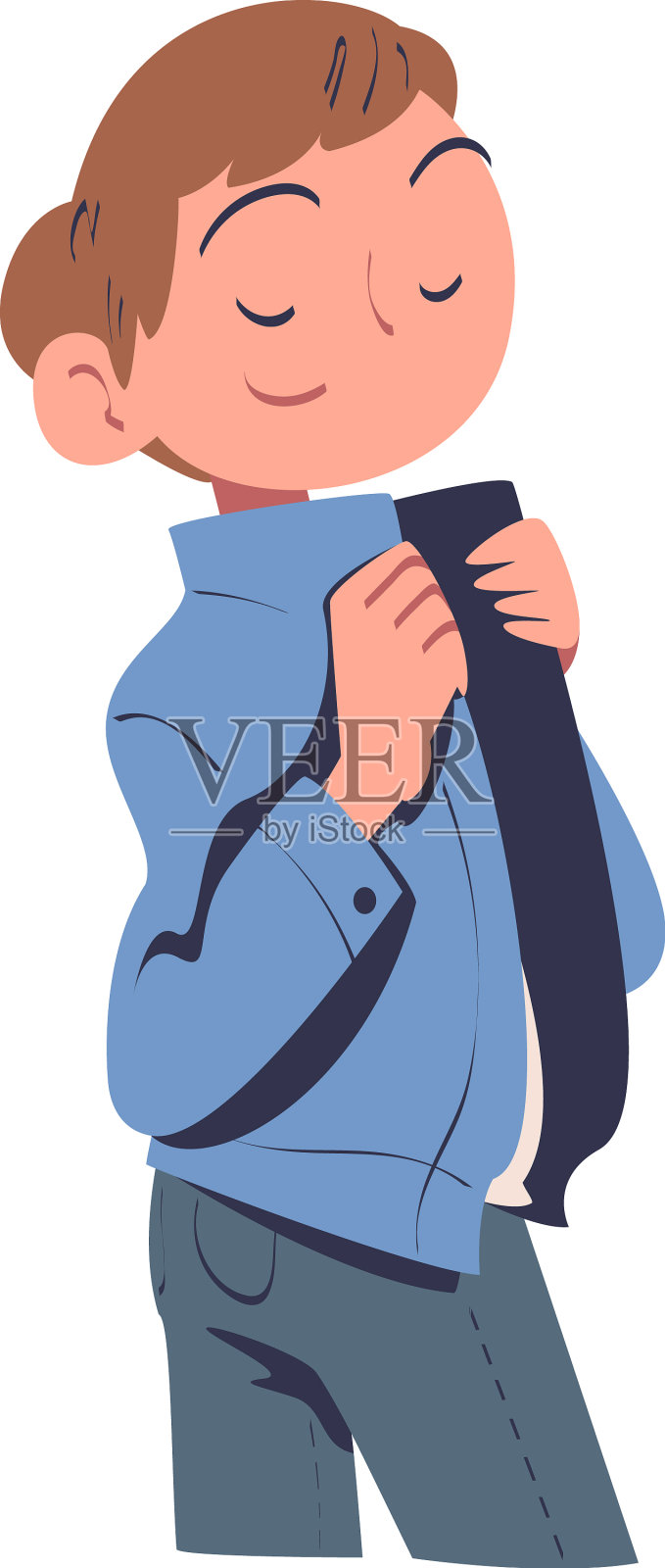 自信的男人性格和满意的脸设计元素图片