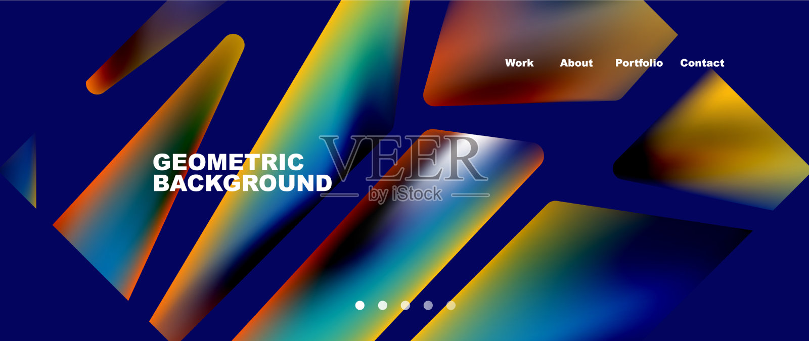 抽象几何的落地页创意插画图片素材