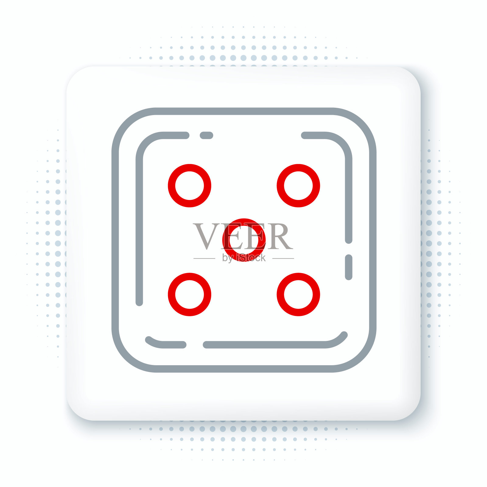 线游戏骰子图标孤立在白色背景。赌场赌博。彩色轮廓概念。向量图标素材