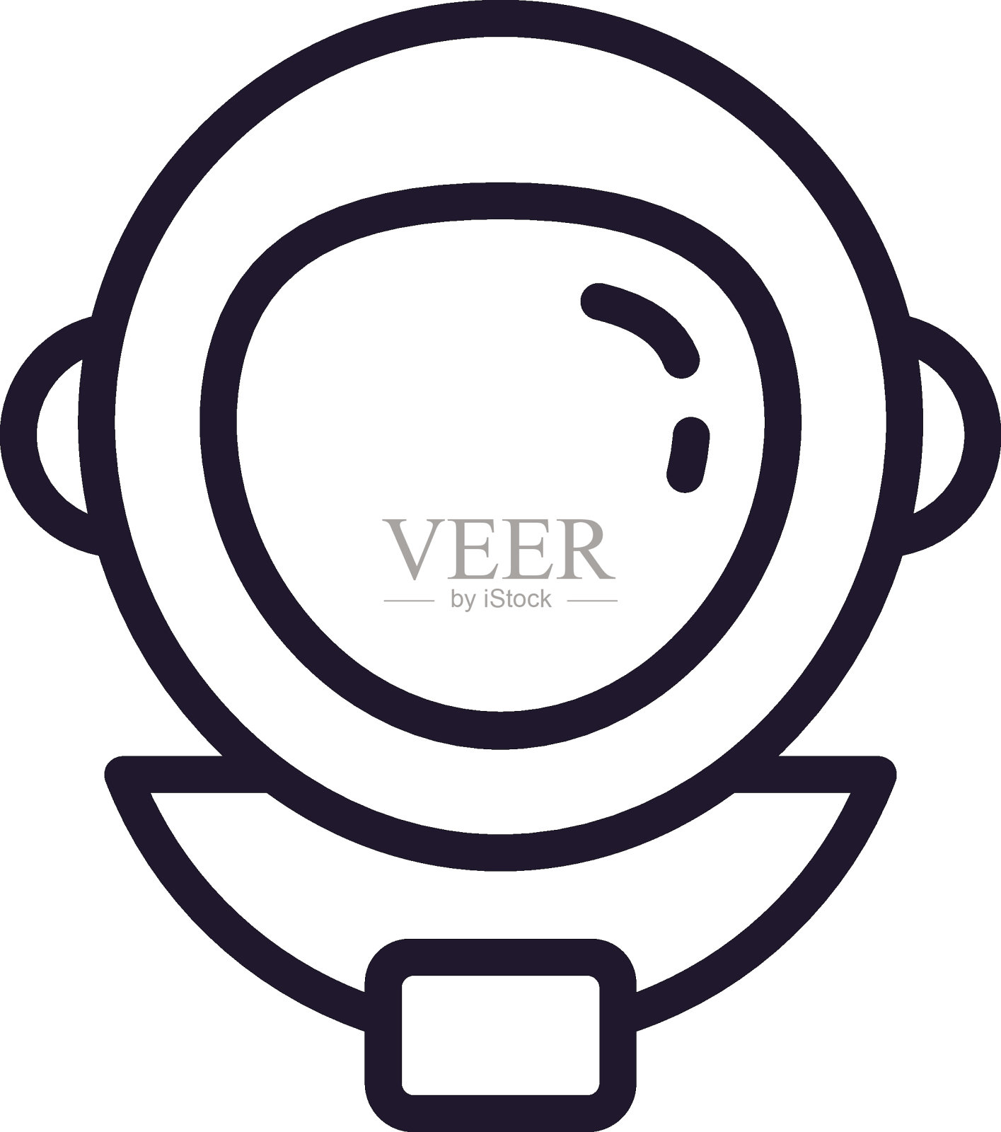 单线图标的头盔上孤立的白色背景。高质量的可编辑笔画移动应用程序，网页设计，网站，网上商店等。插画图片素材