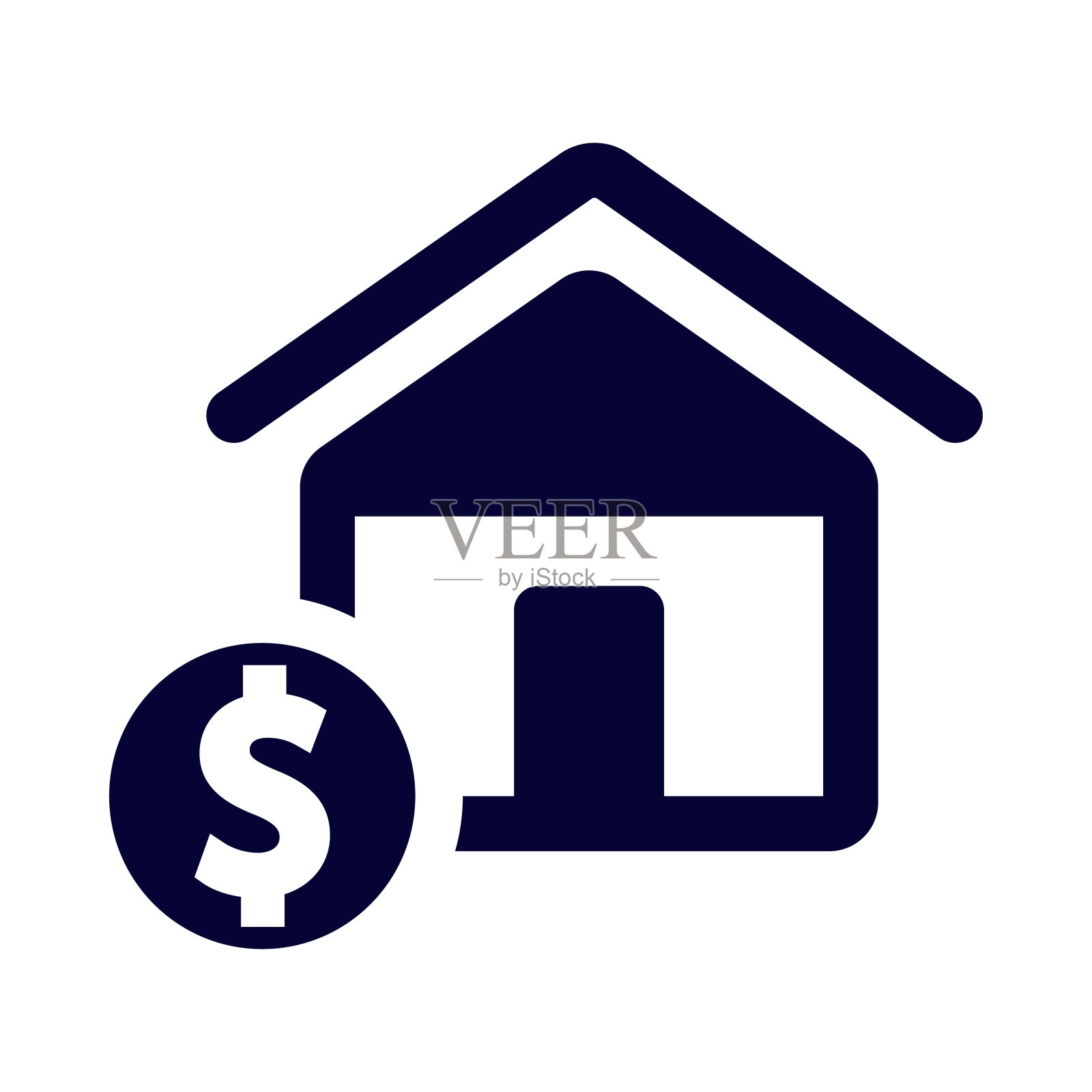家，房子，销售，美元，钥匙，房屋销售图标插画图片素材