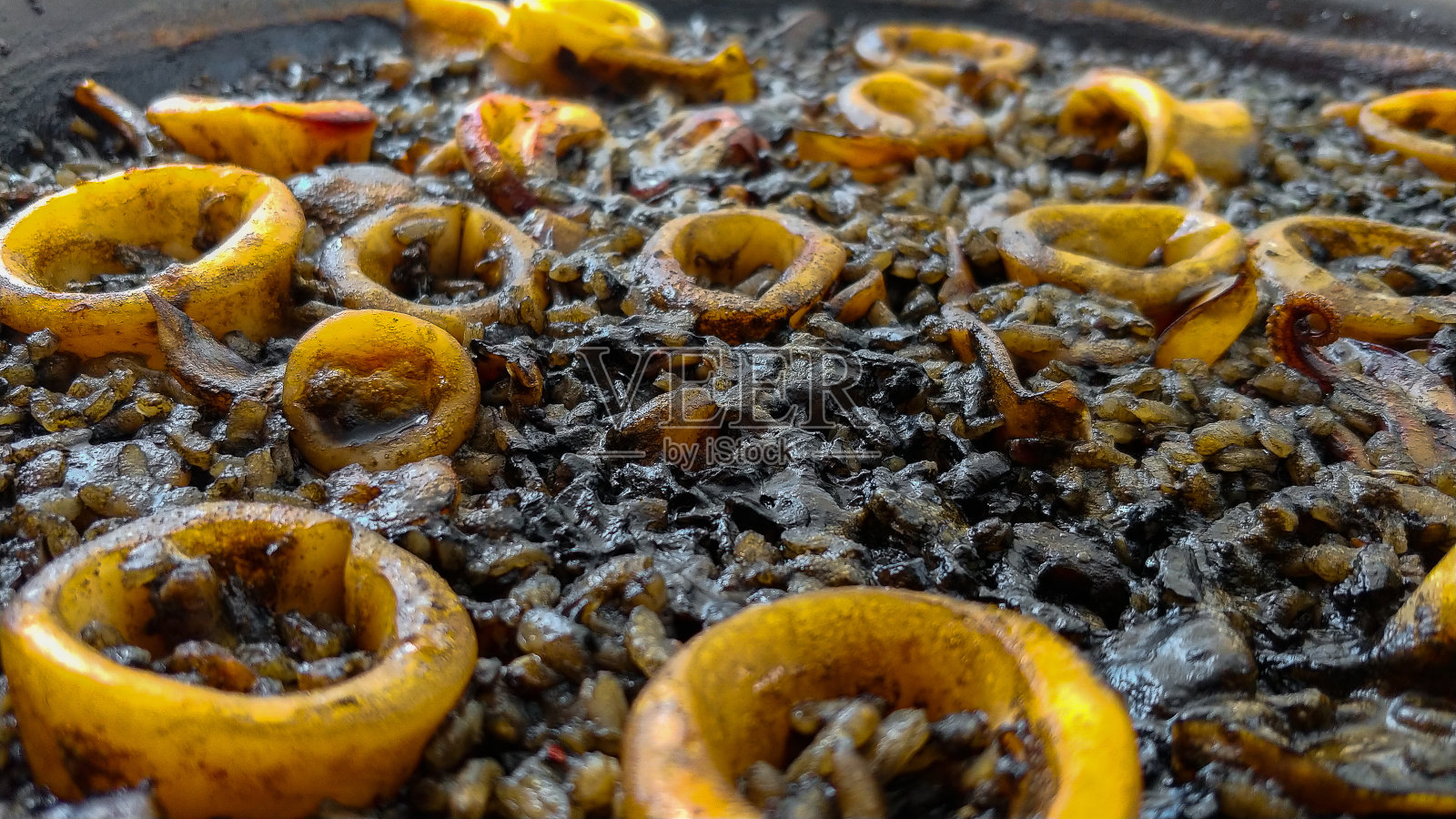 虾仁黑米照片摄影图片