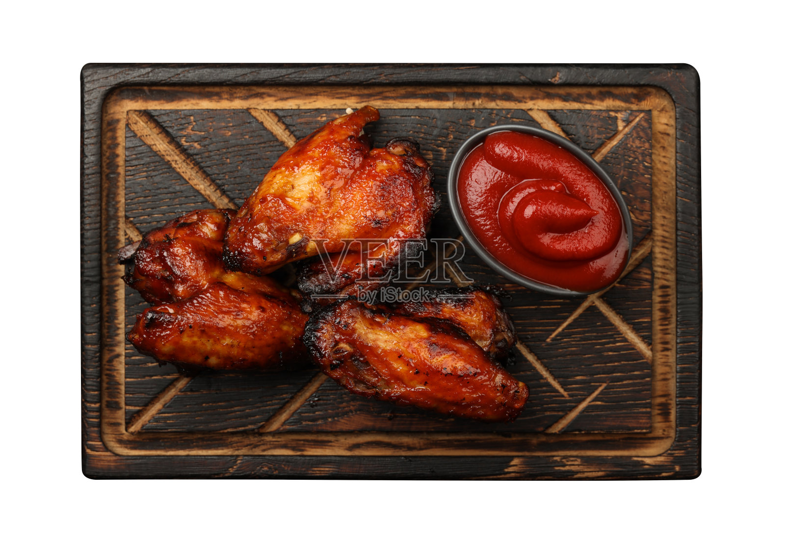 烧烤鸡布法罗鸡翅酱木照片摄影图片