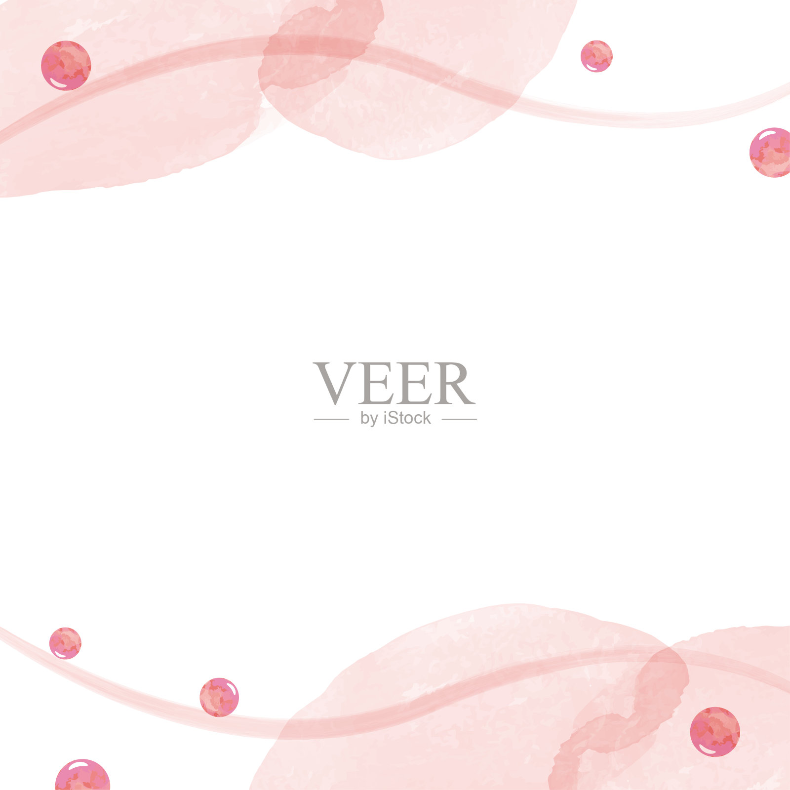 水彩波点和波浪凉爽的夏天插画图片素材