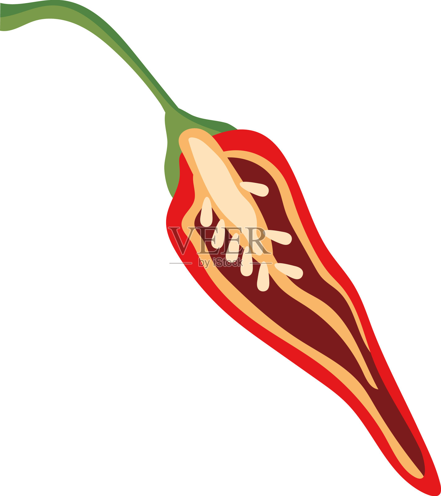 一半红辣椒设计元素图片