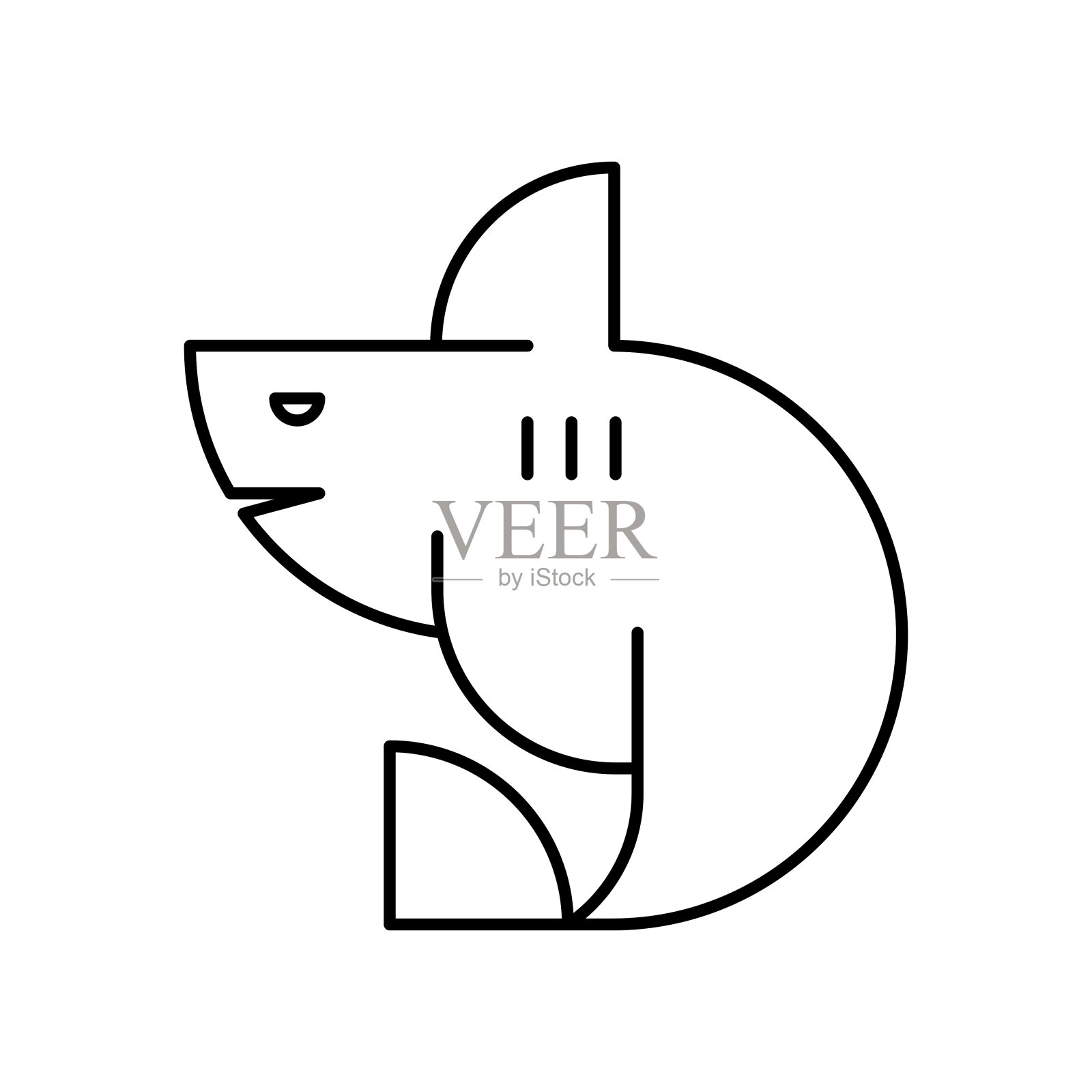 鲨鱼的标志插画图片素材