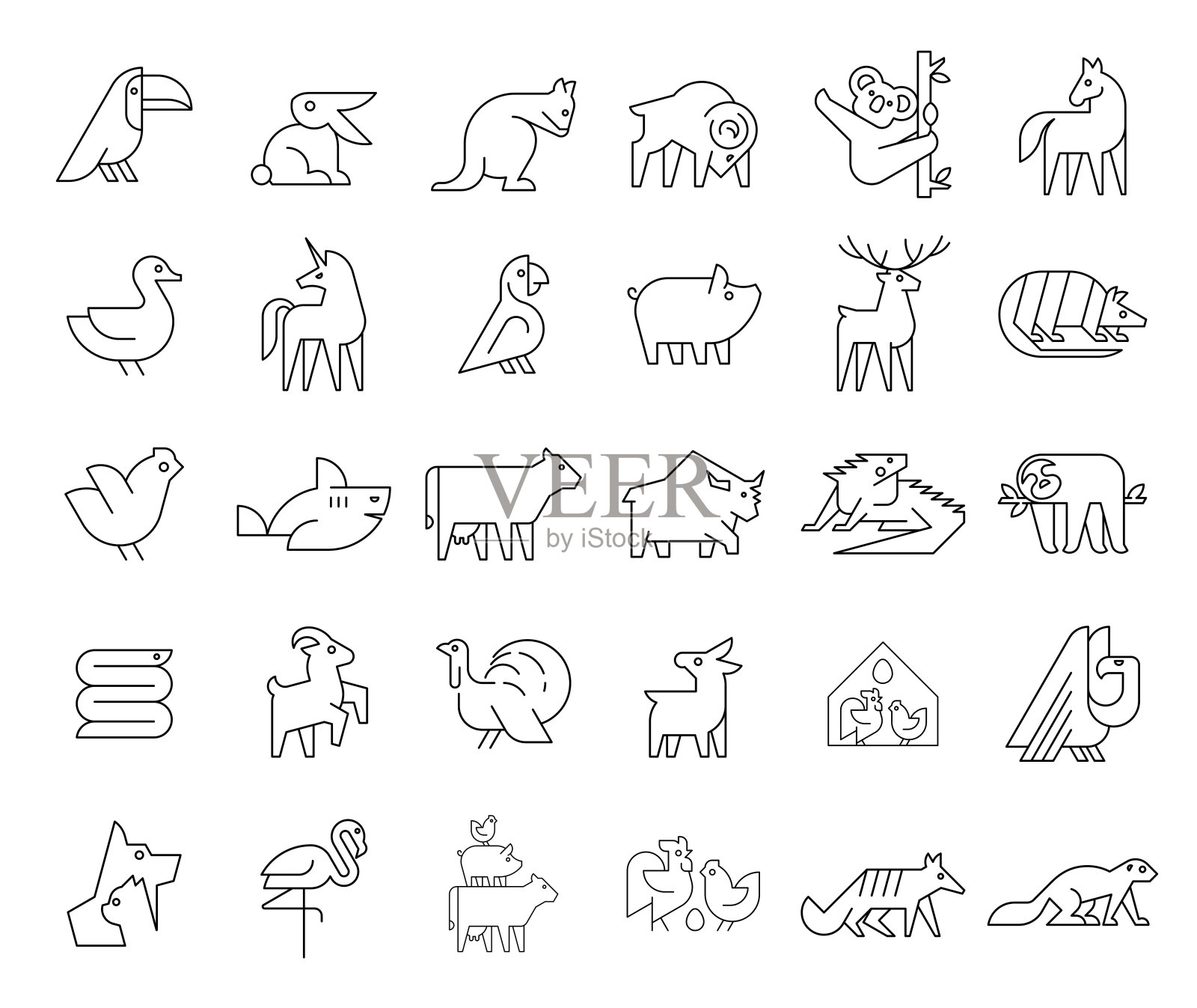 动物标志收藏插画图片素材