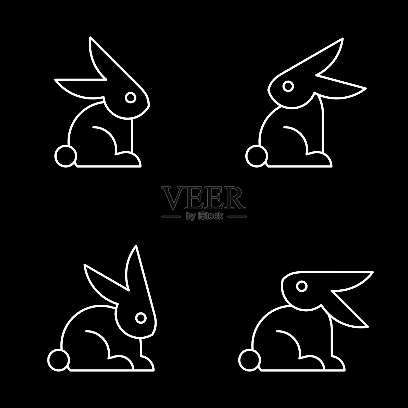 兔子标志插画图片素材