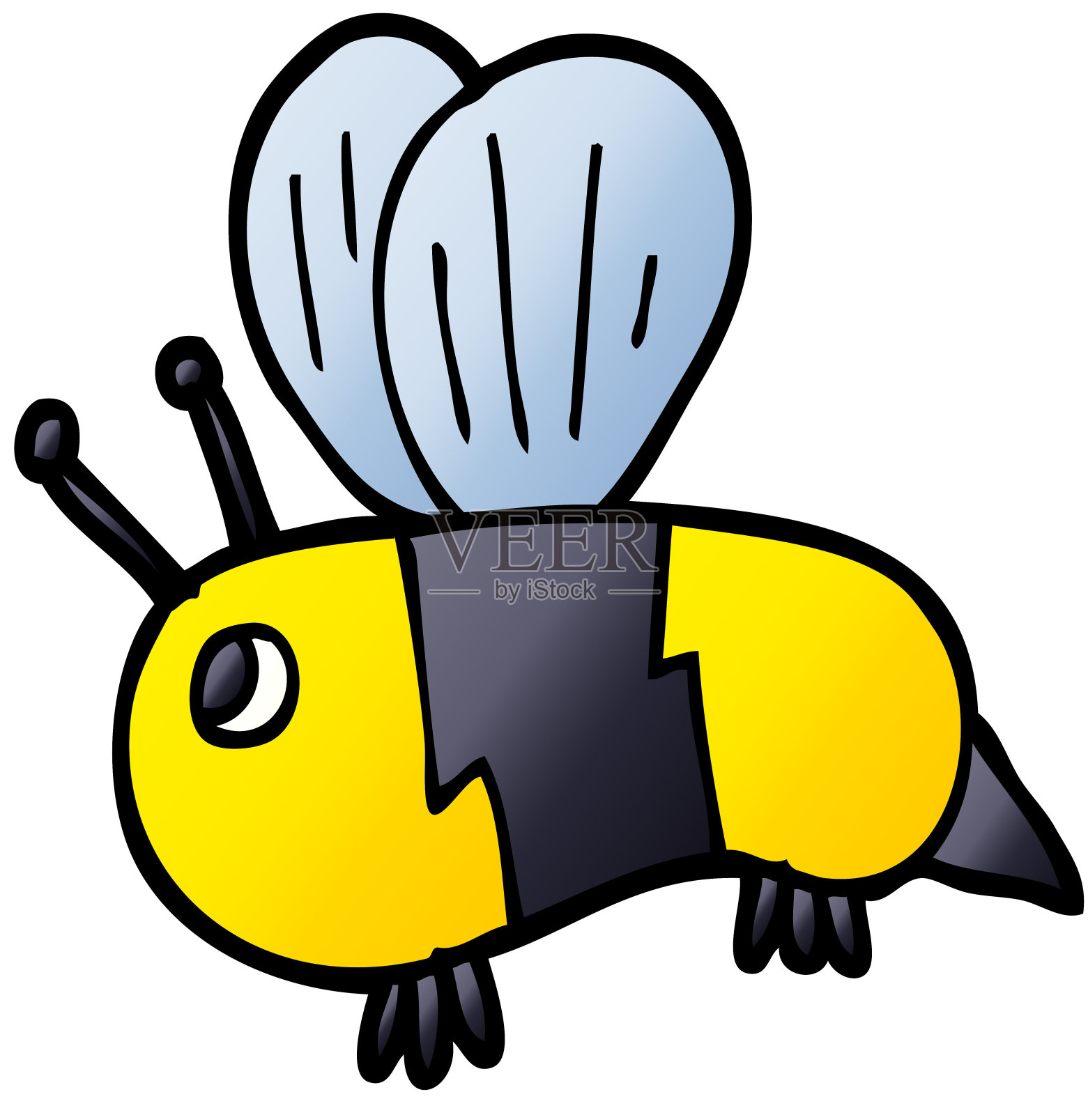 卡通涂鸦胖蜜蜂插画图片素材