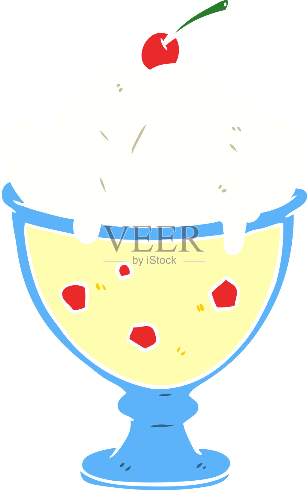 平面色彩风格卡通甜点插画图片素材