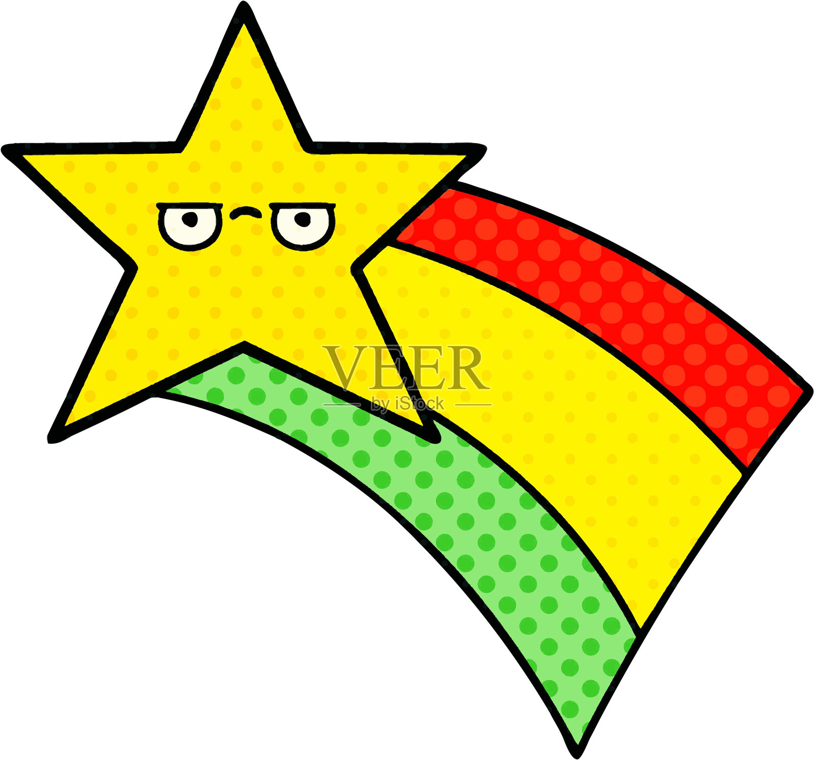 漫画书风格的漫画射击彩虹星插画图片素材