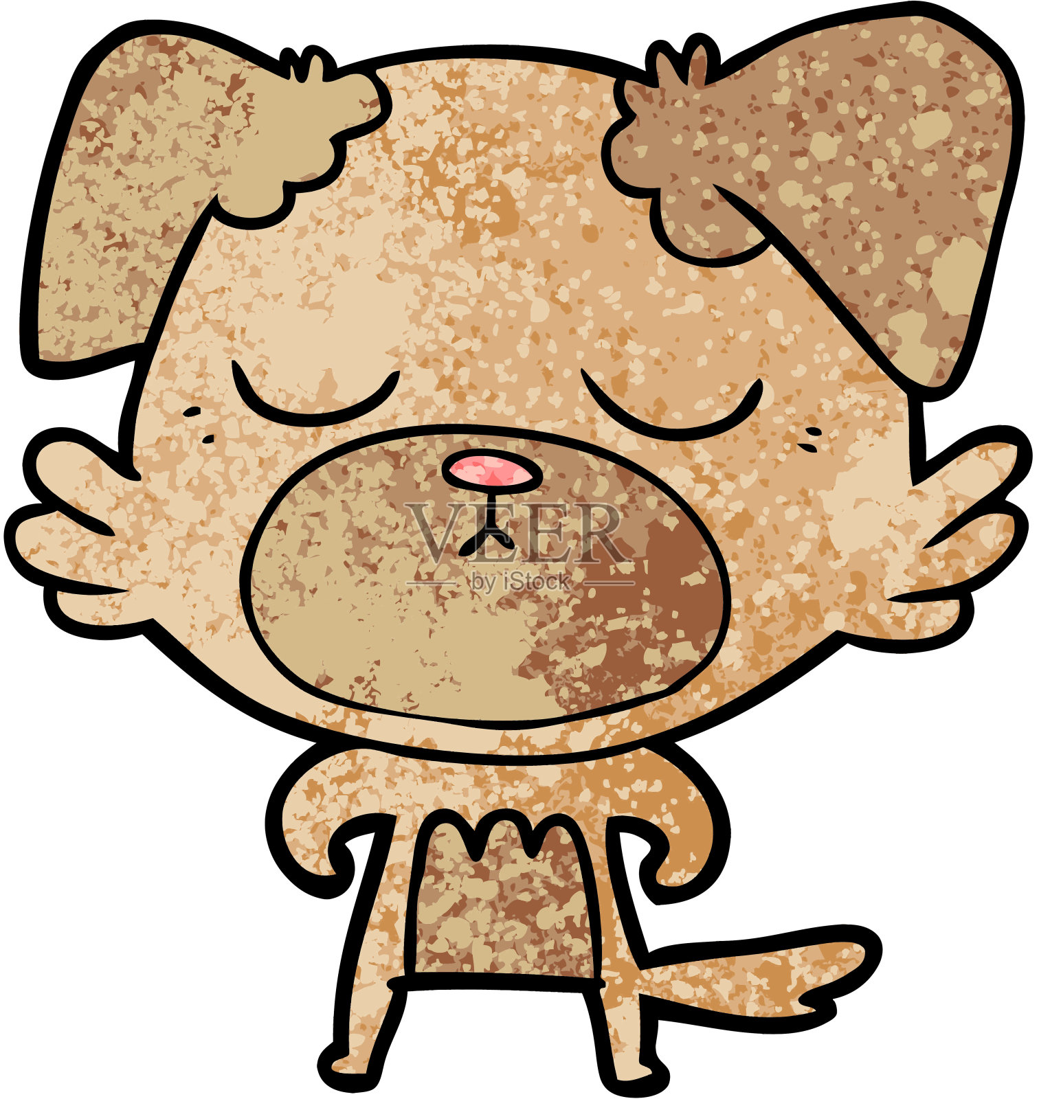 可爱的卡通狗插画图片素材