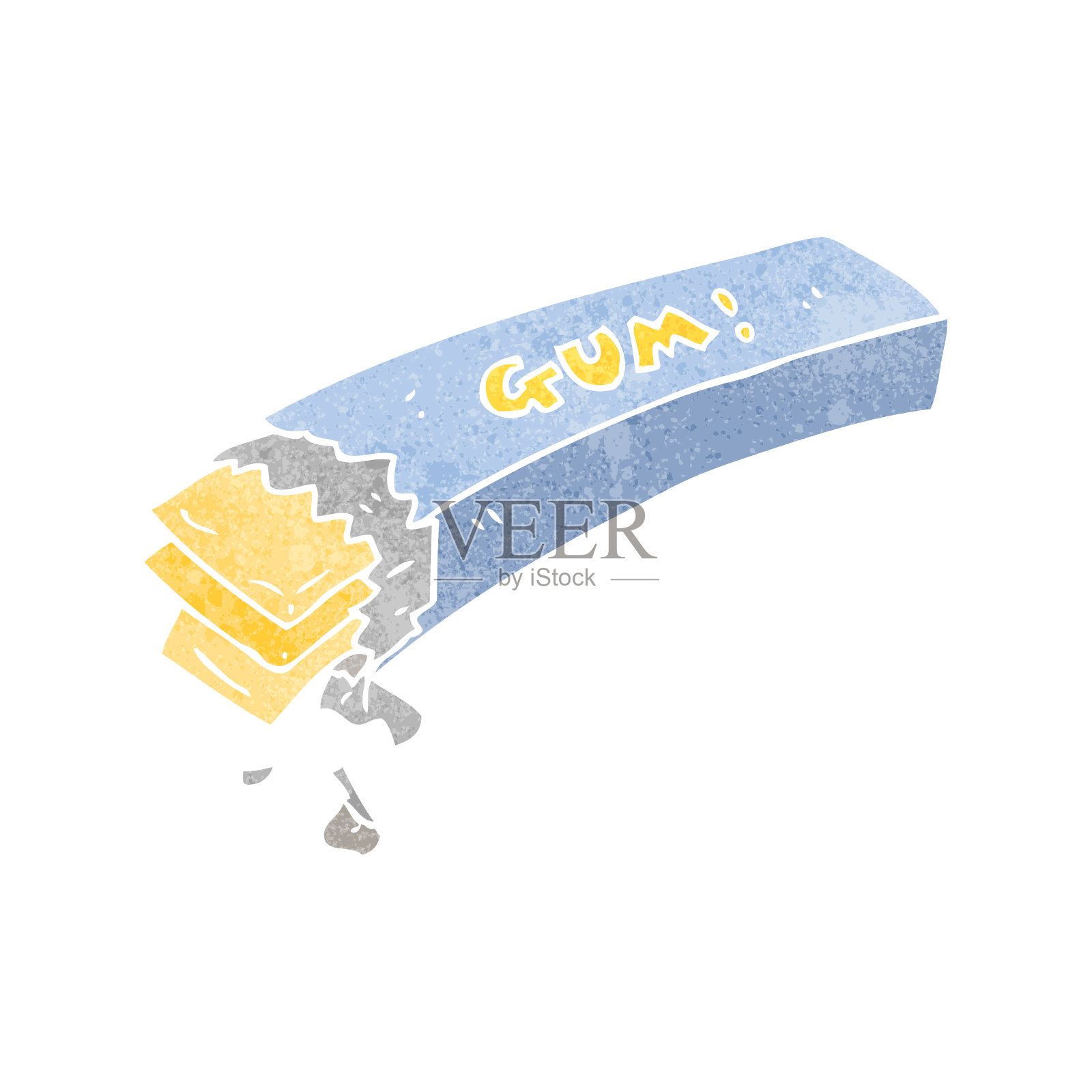 手绘复古卡通口香糖插画图片素材