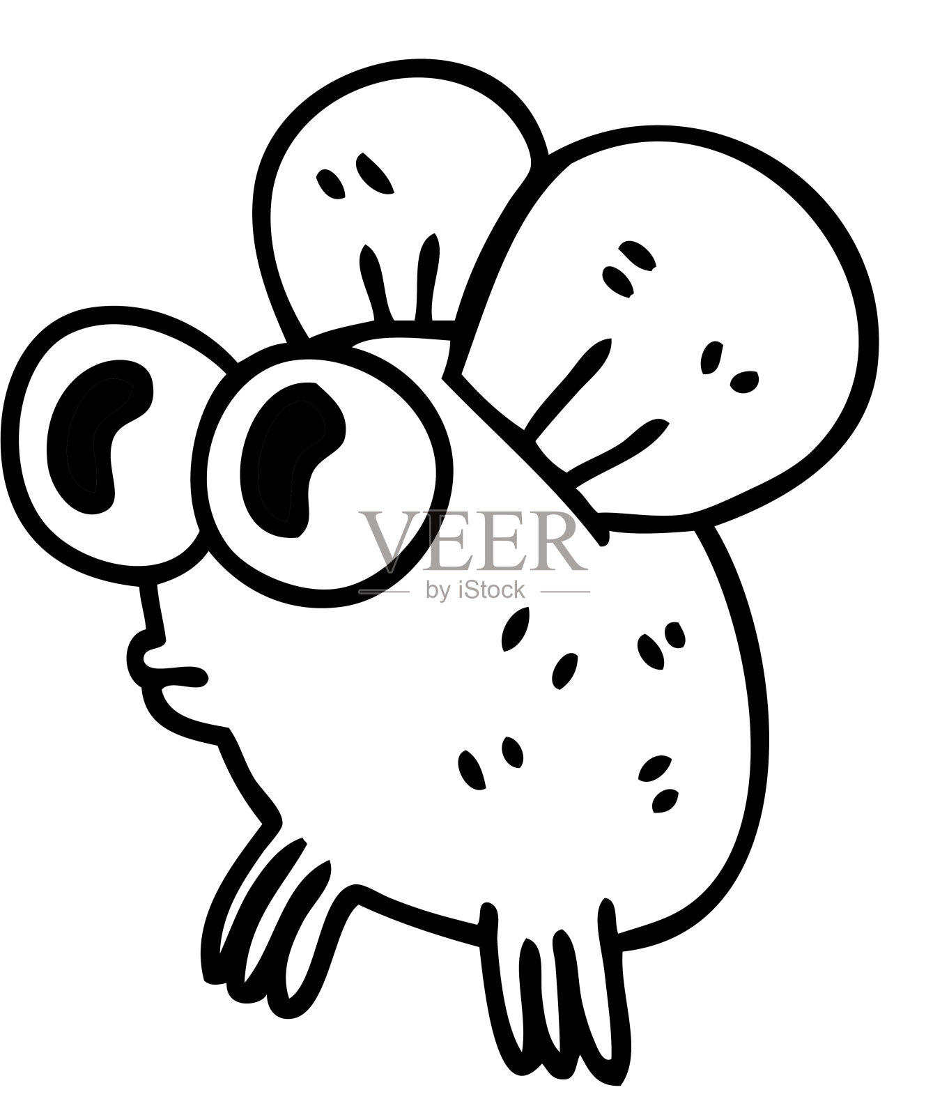 线条画古怪的卡通苍蝇插画图片素材