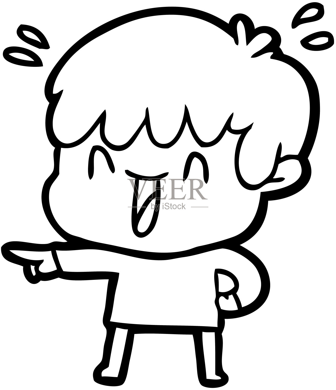 卡通笑男孩插画图片素材