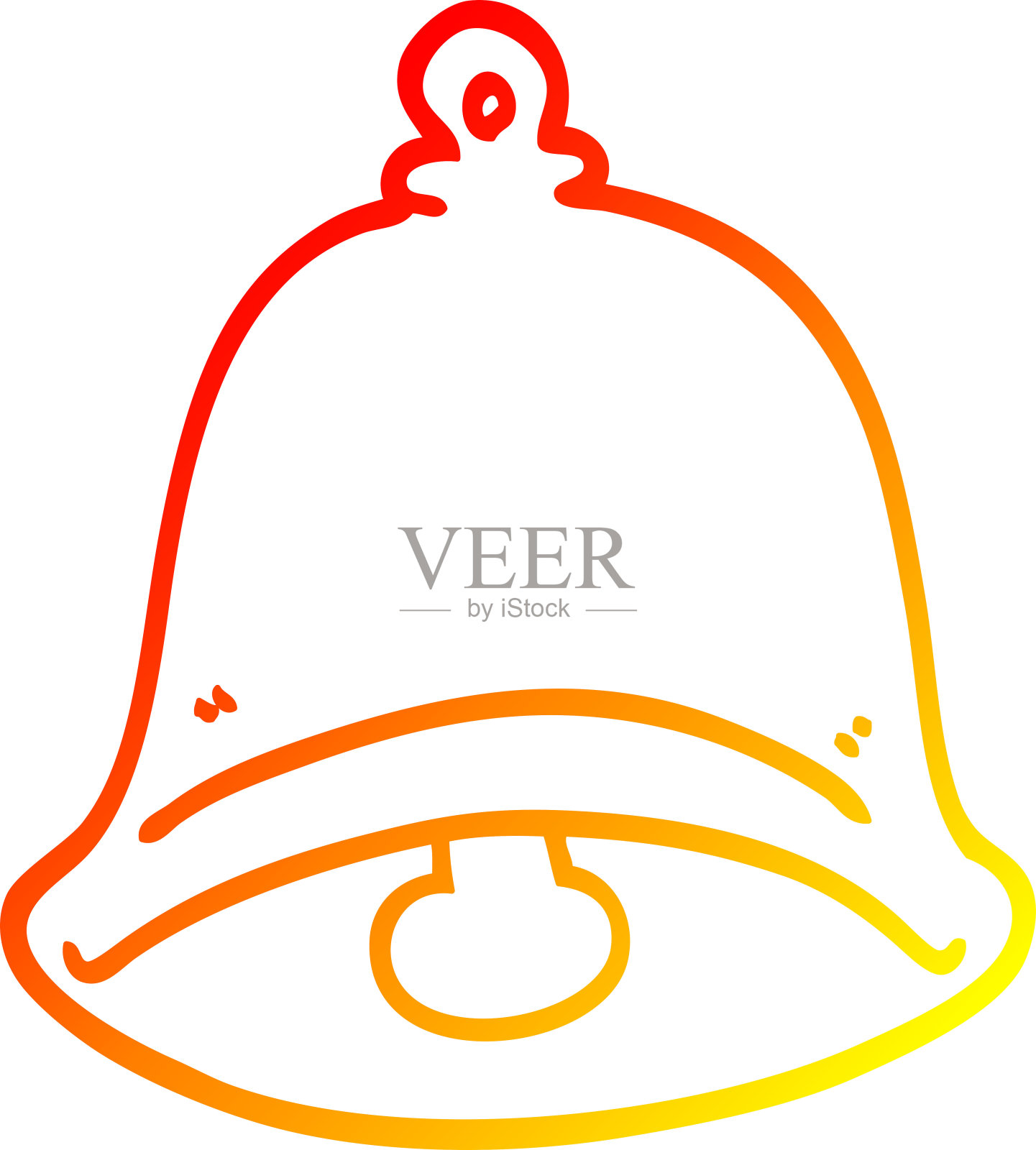 温暖的梯度线绘制卡通铃声插画图片素材