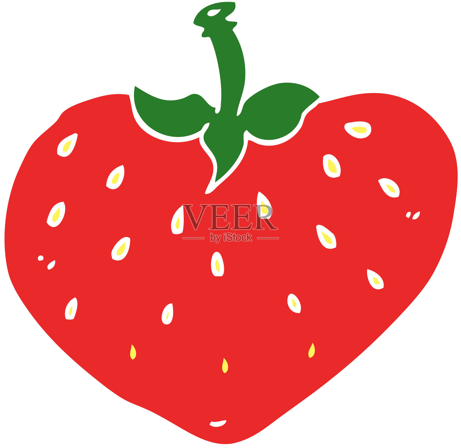 平面色彩风格卡通草莓插画图片素材