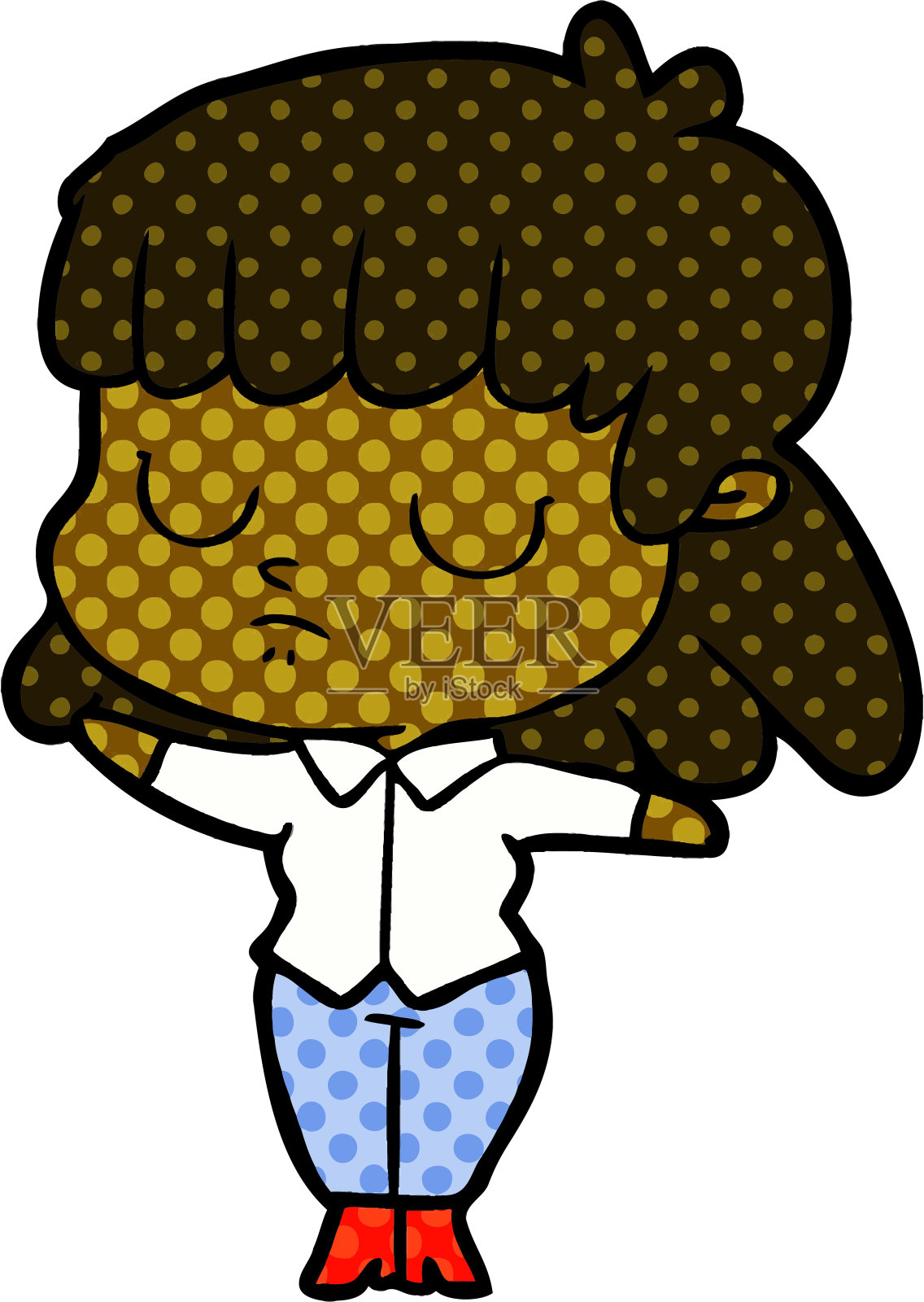 卡通冷漠女人插画图片素材