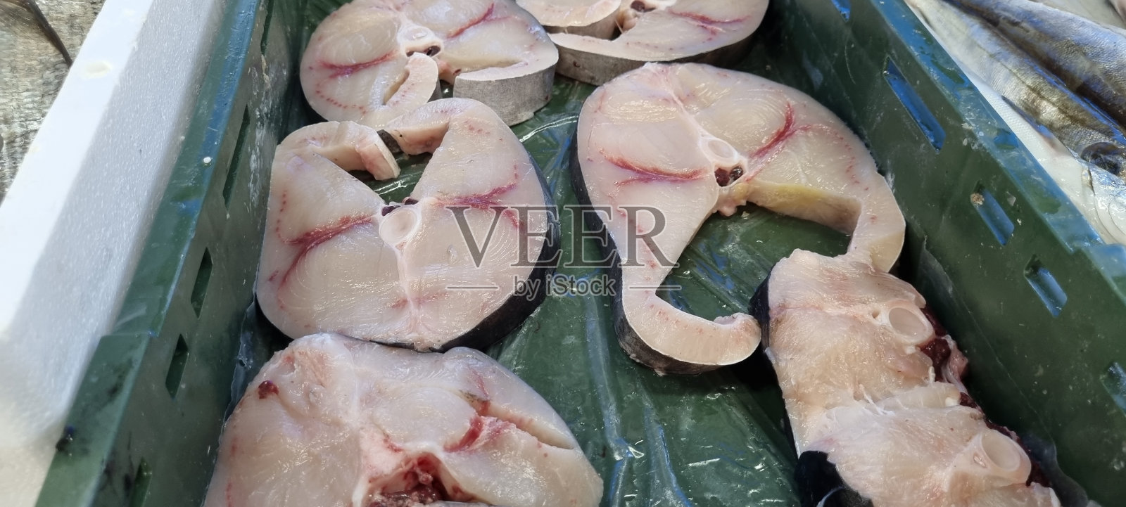 克罗地亚鱼市上不同的海鱼照片摄影图片