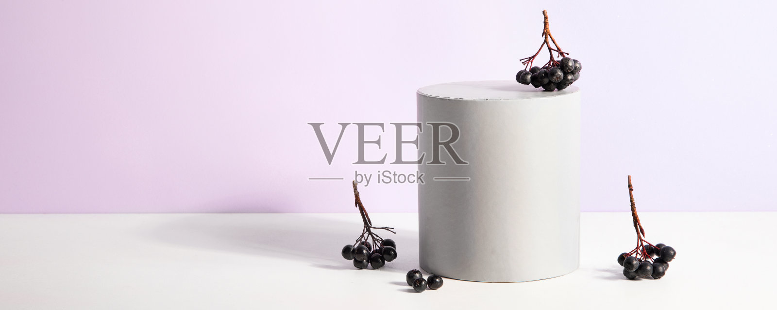 产品显示孤立的粉彩紫色背景。照片摄影图片