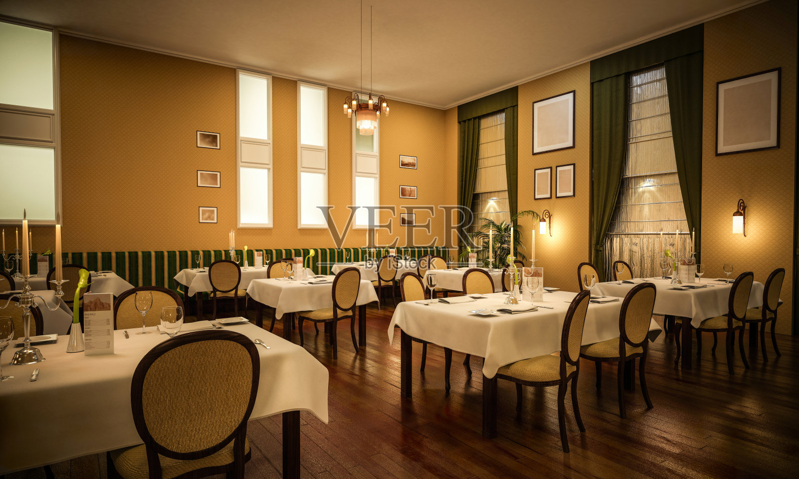 豪华餐厅内饰照片摄影图片