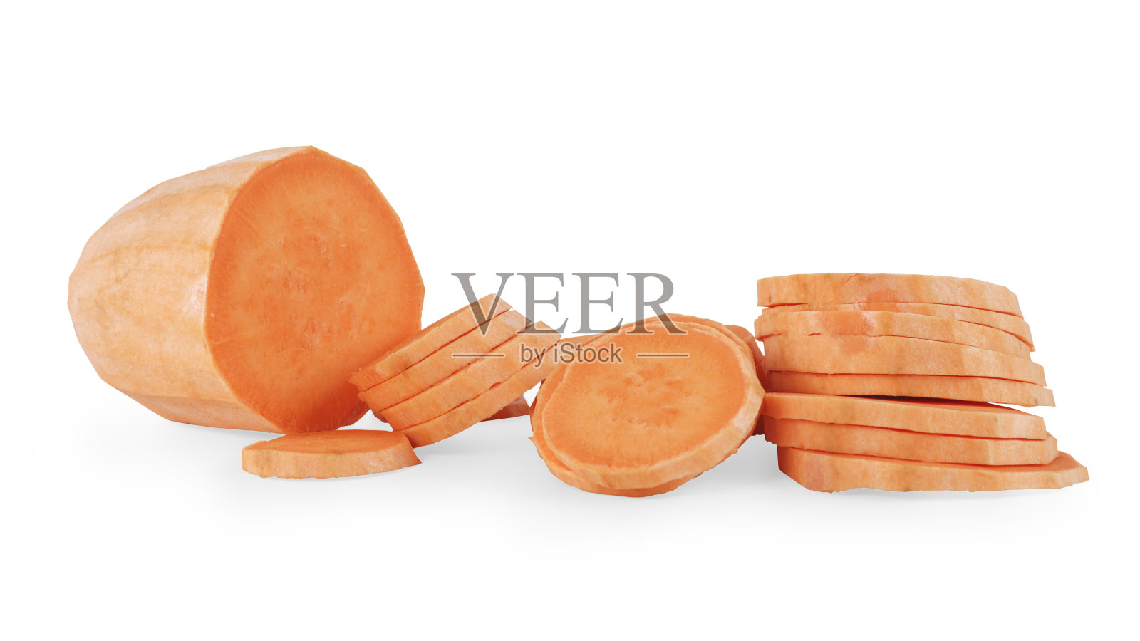 切片甘薯隔离与剪辑路径照片摄影图片