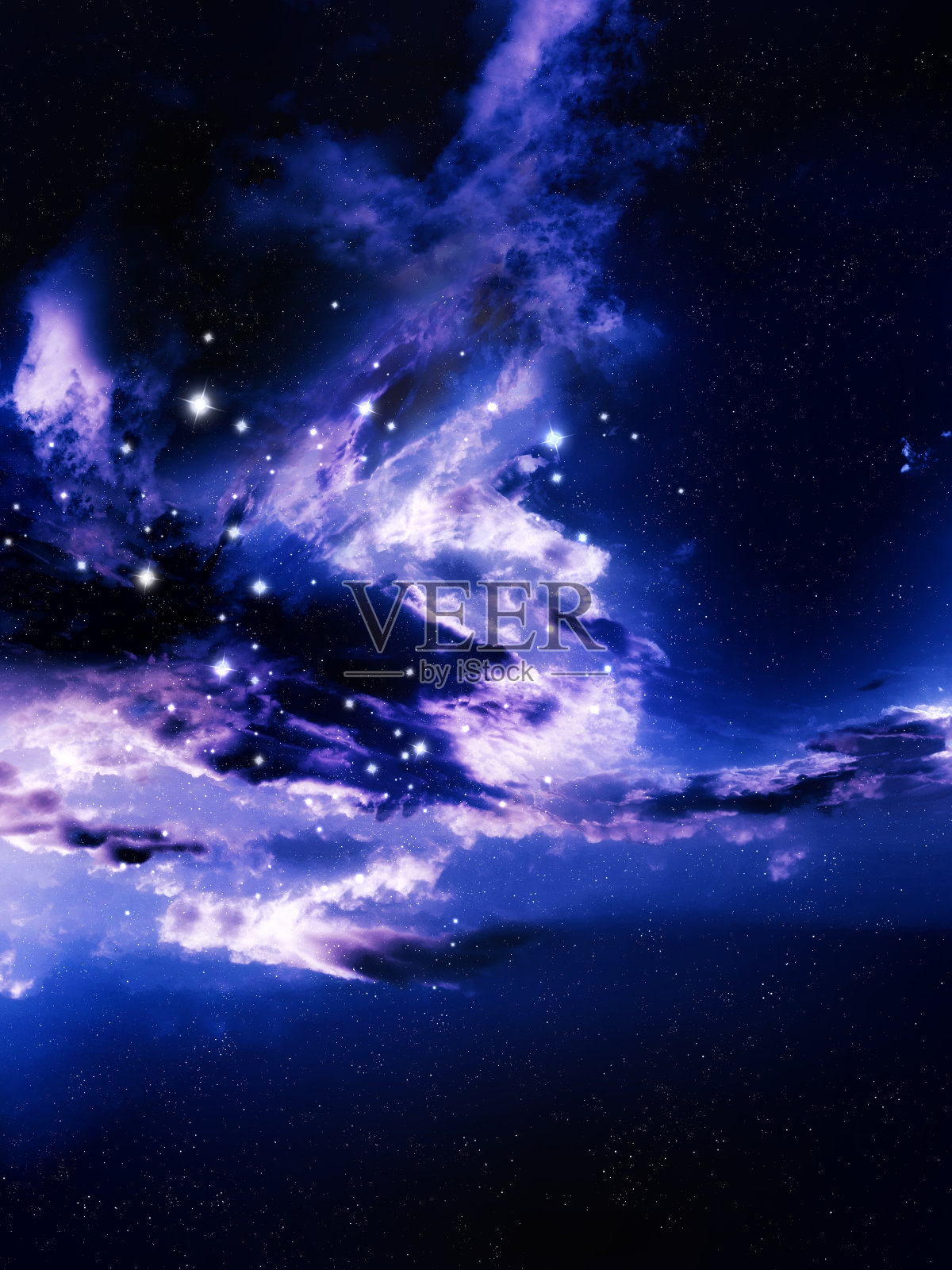 星系中五颜六色的星云。宇宙中的星尘。照片摄影图片