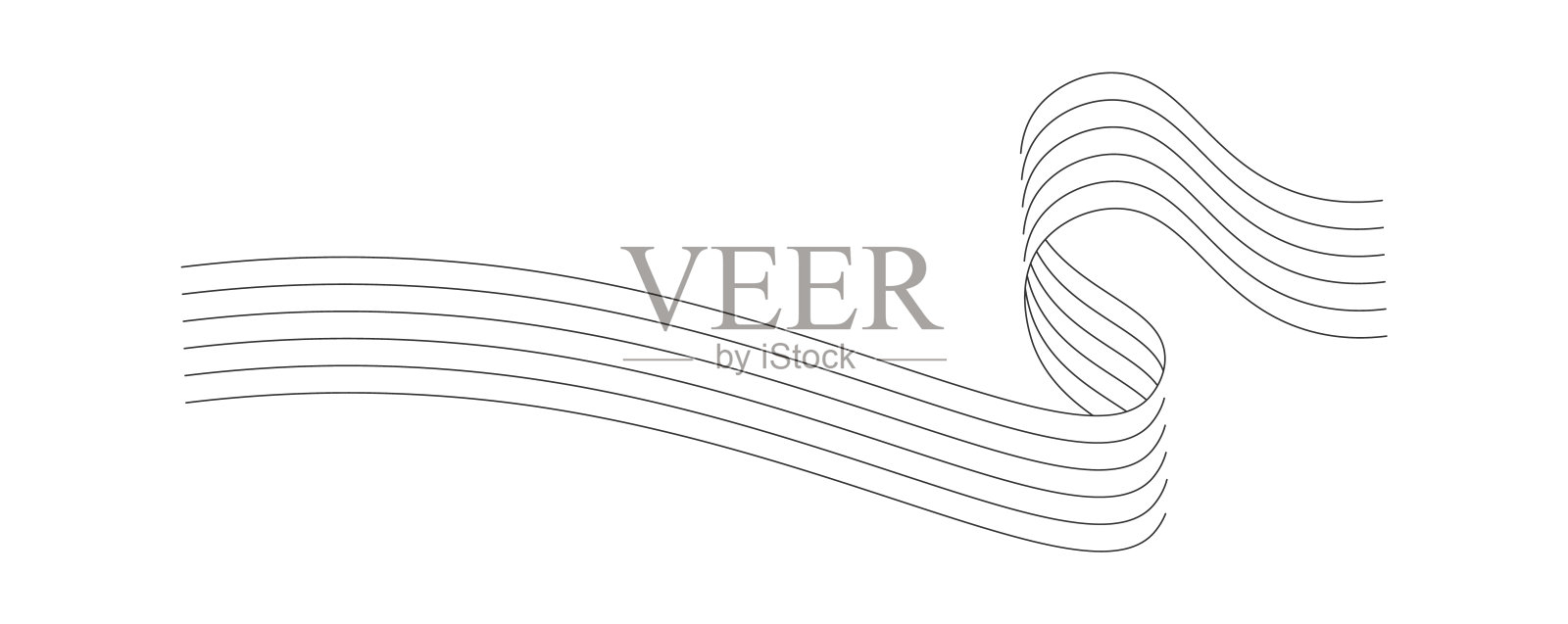 弯曲波线插画图片素材