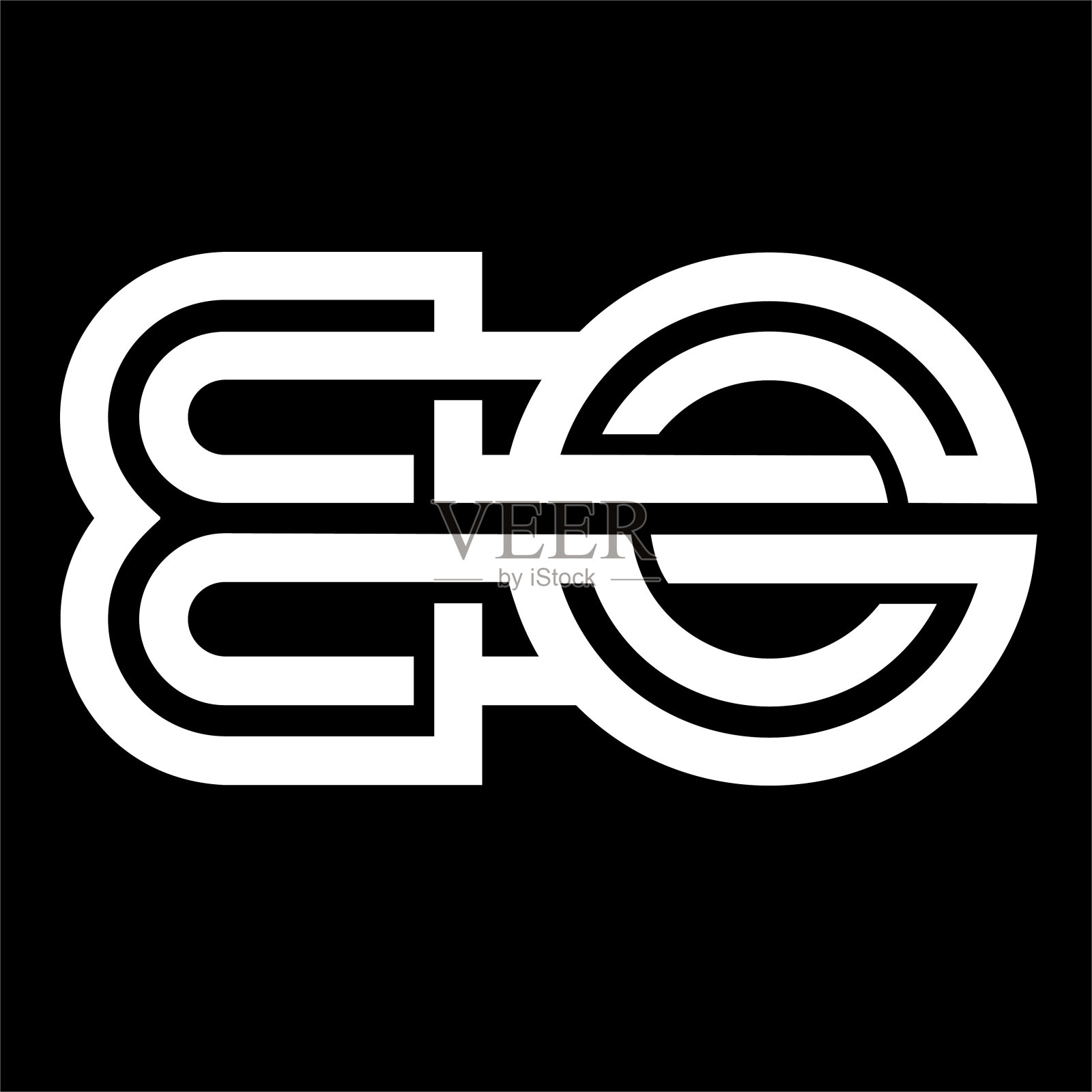 初始BO或OB设计图标模板插画图片素材