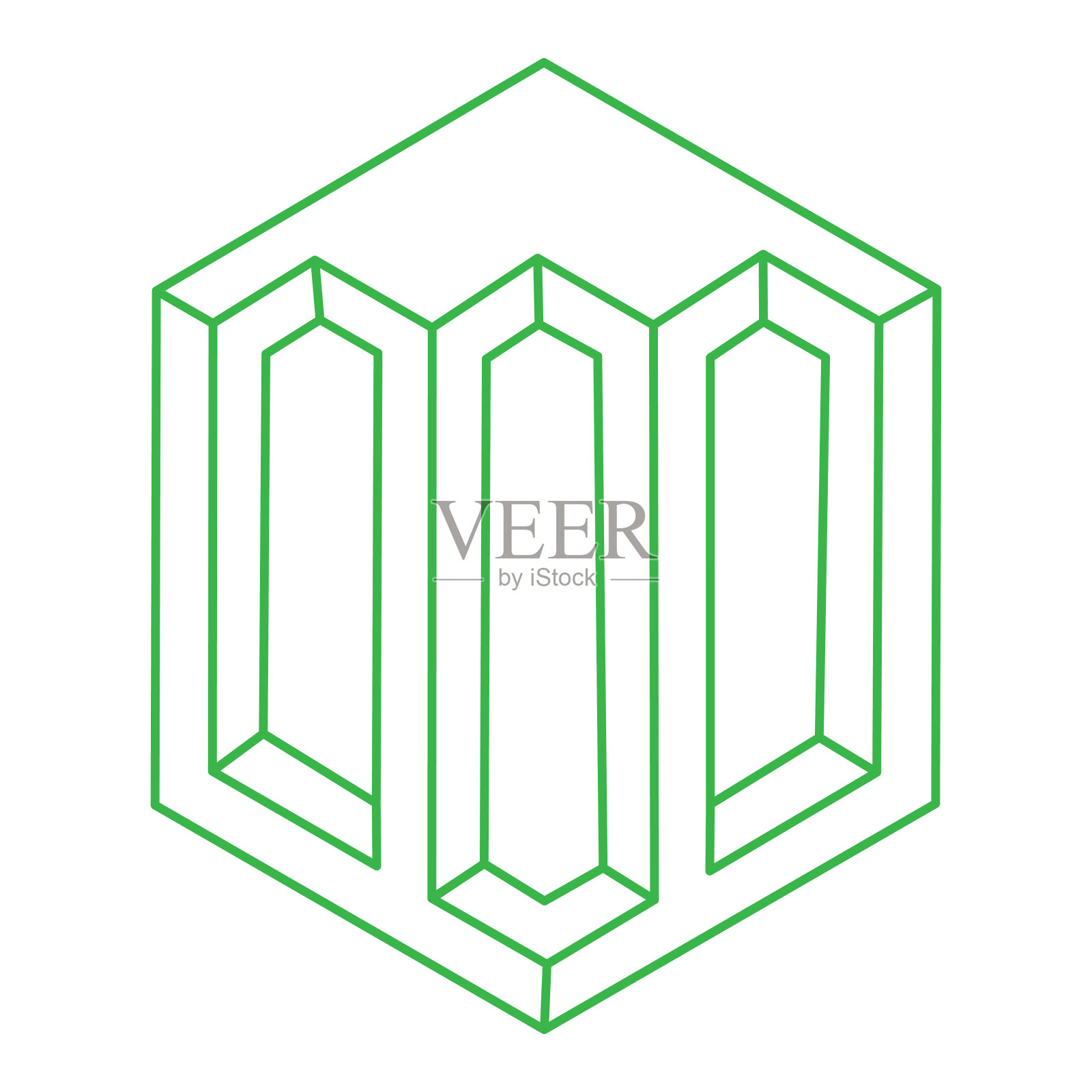 幻觉的形状。3 d几何。视错觉人物。标志。神圣几何学。插画图片素材