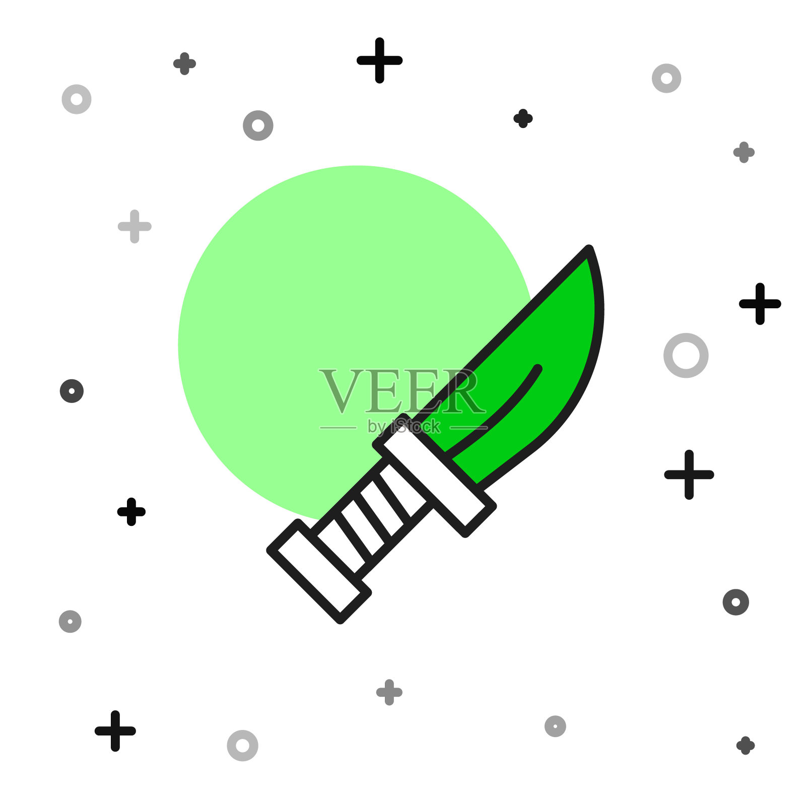 填补轮廓匕首图标孤立在白色背景。刀图标。锋利的剑。向量插画图片素材